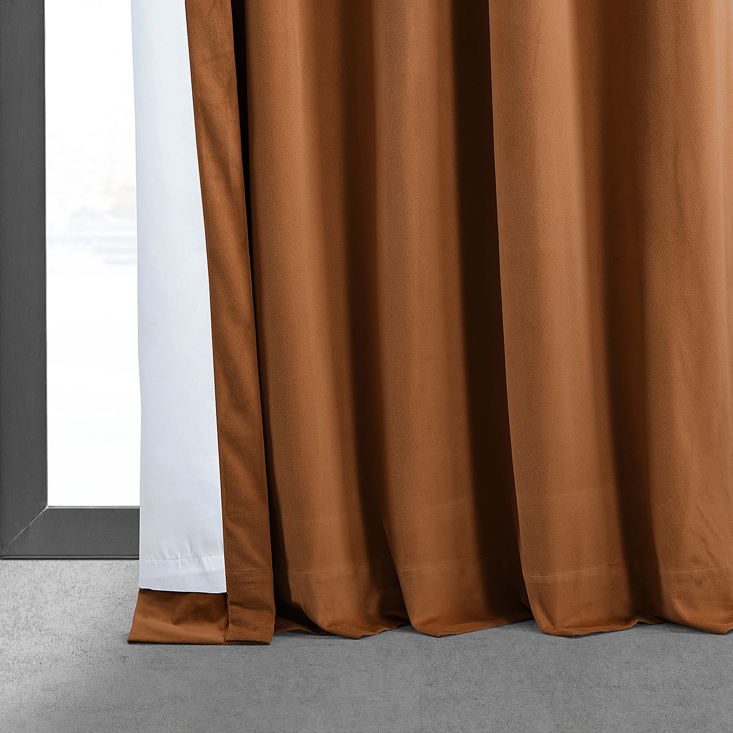 Signature Burnt Pumpkin Blackout Velvet Curtain