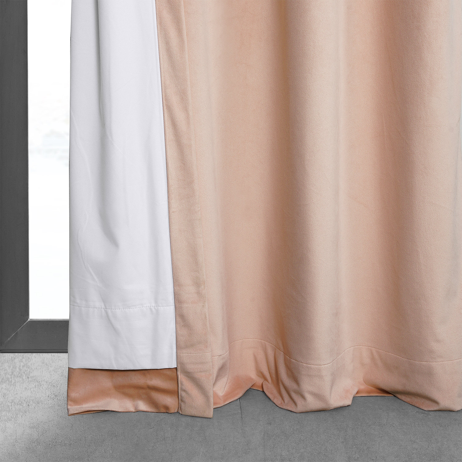 Signature Rosey Dawn Grey Grommet Blackout Velvet Curtain