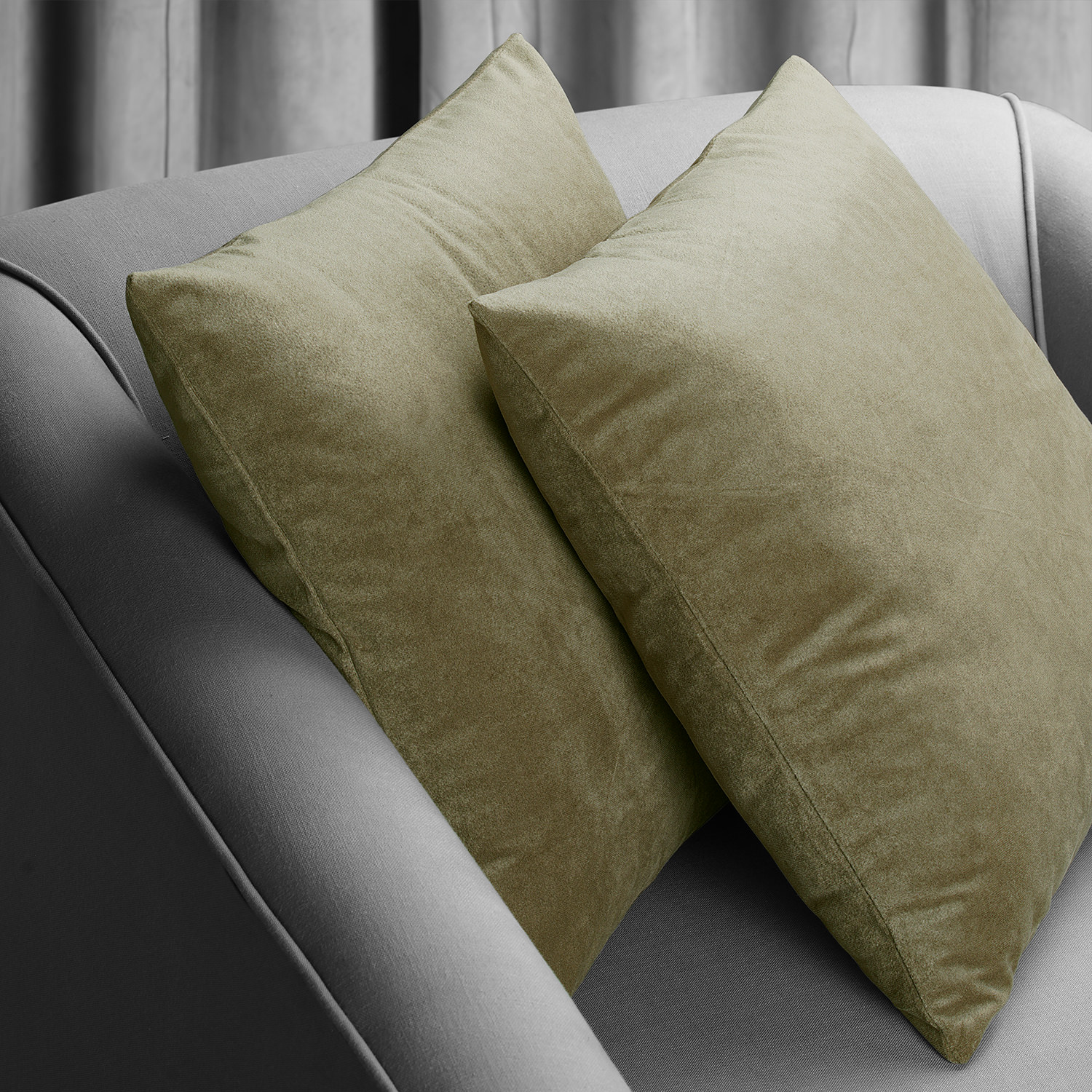 Signature Denver Taupe Velvet Cushion Cover - Pair