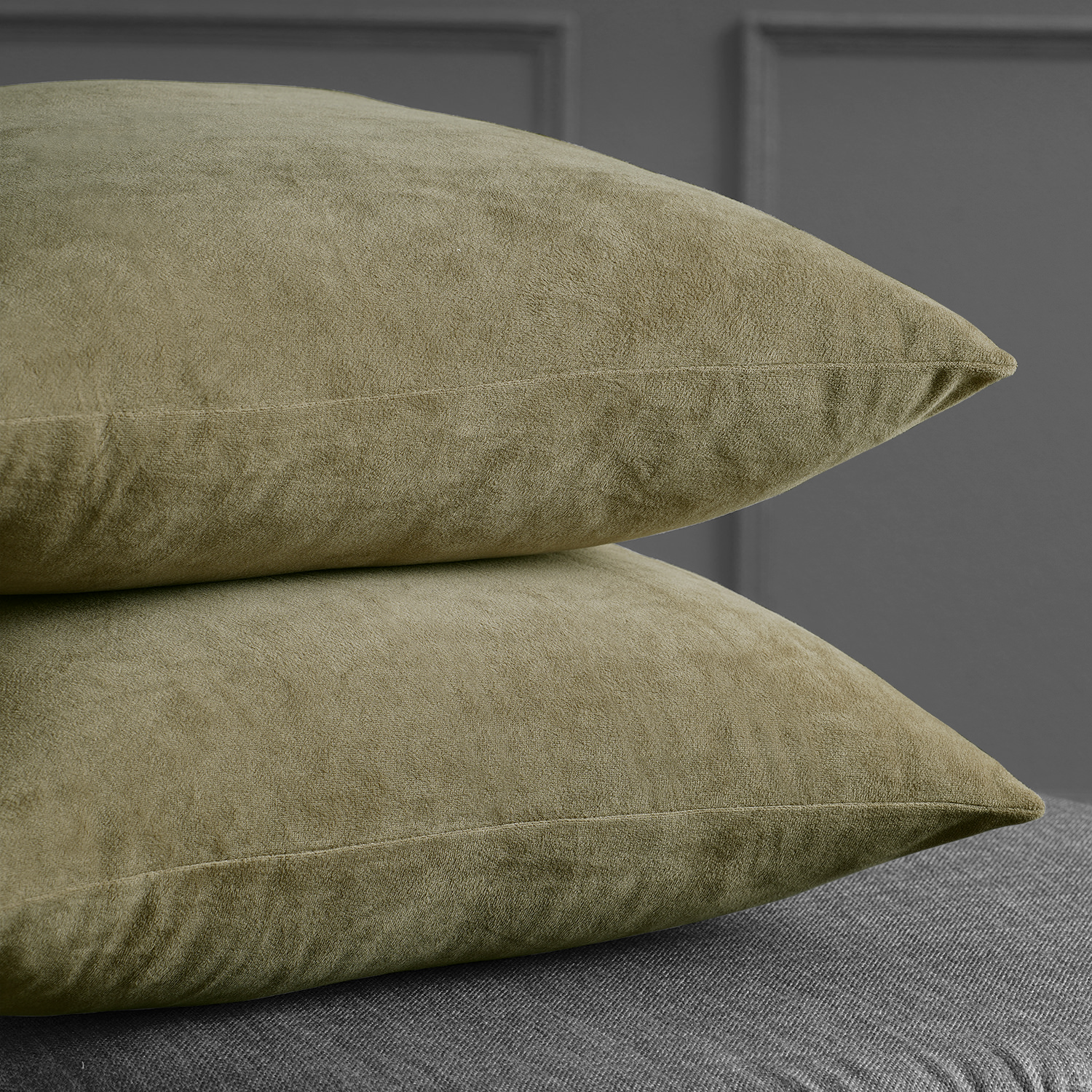 Signature Denver Taupe Velvet Cushion Cover - Pair