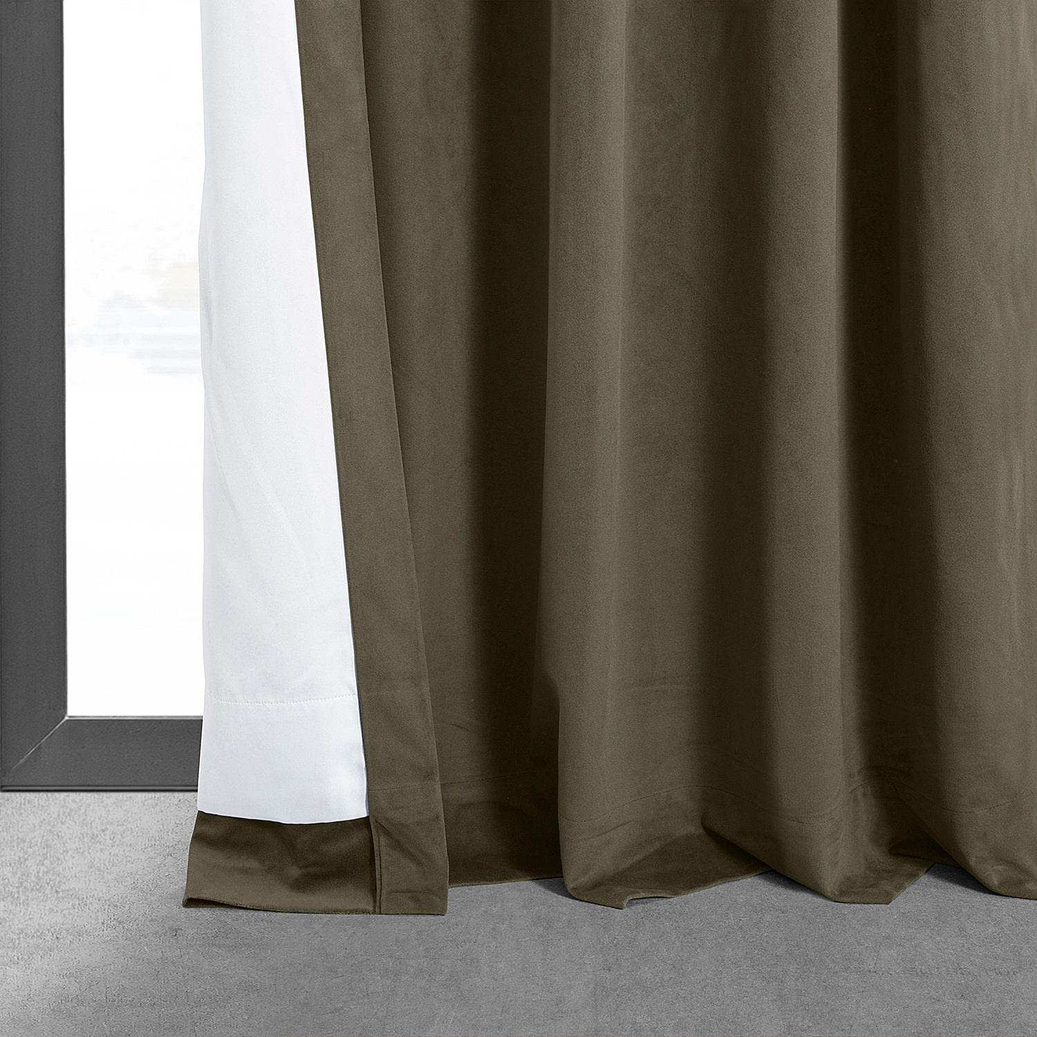 Signature Denver Taupe Blackout Velvet Curtain