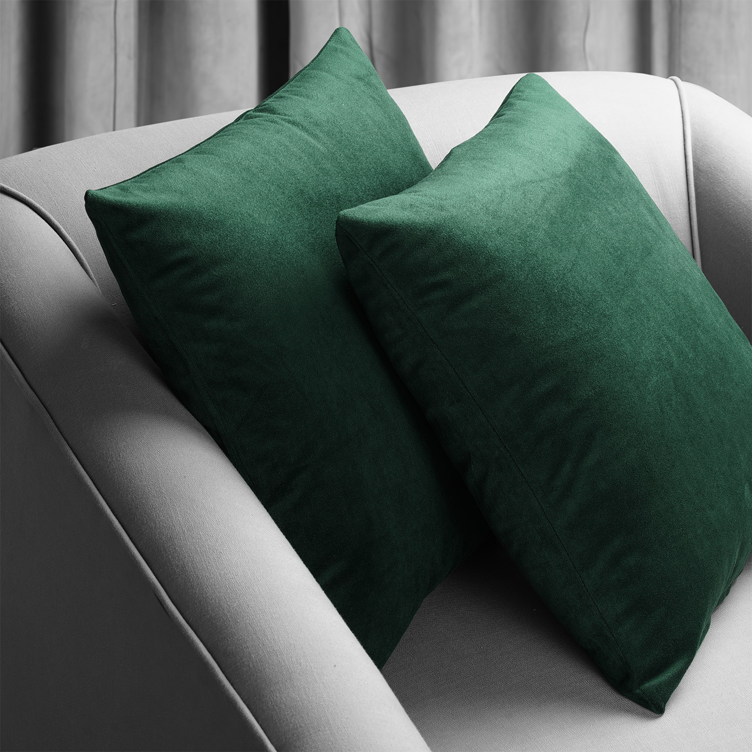 Signature Blackforest Green Velvet Cushion Cover - Pair