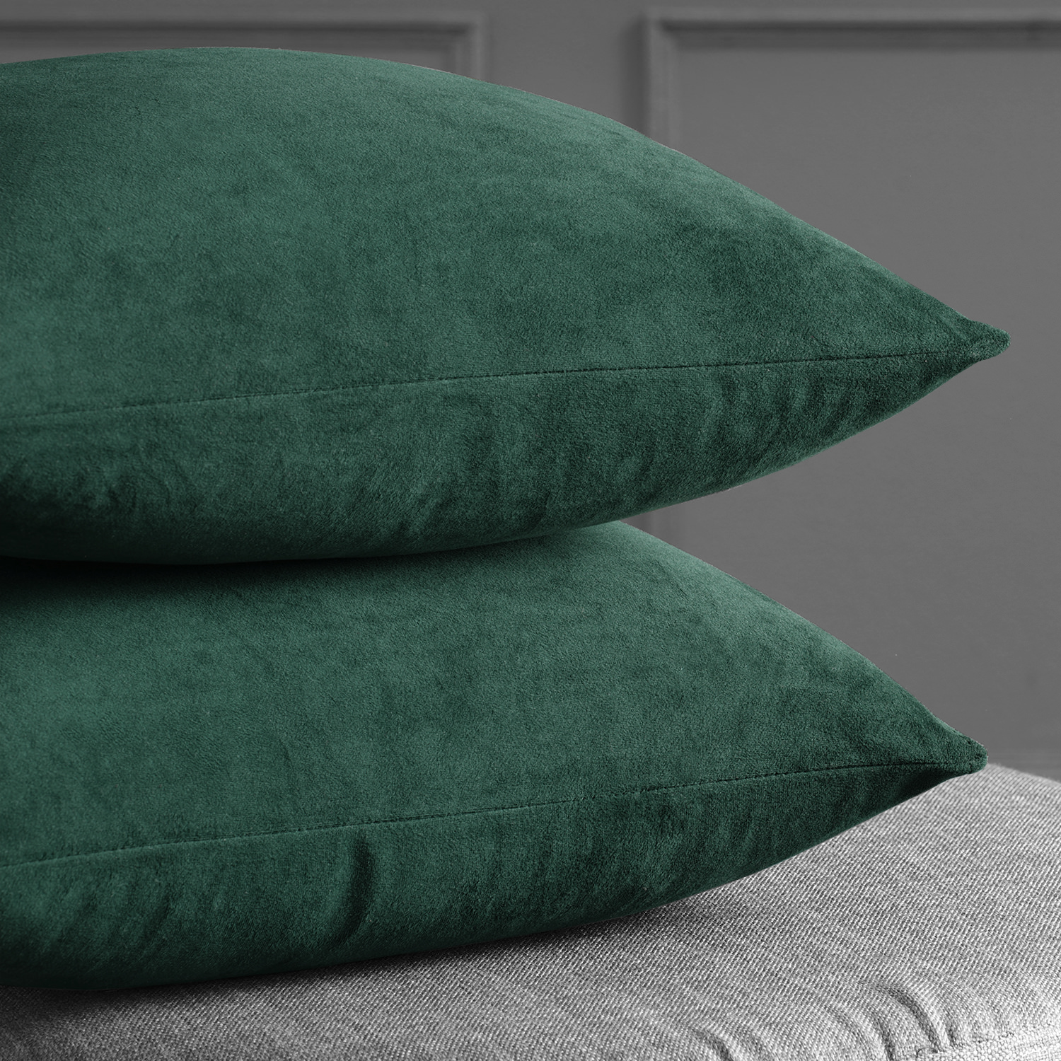 Signature Blackforest Green Velvet Cushion Cover - Pair