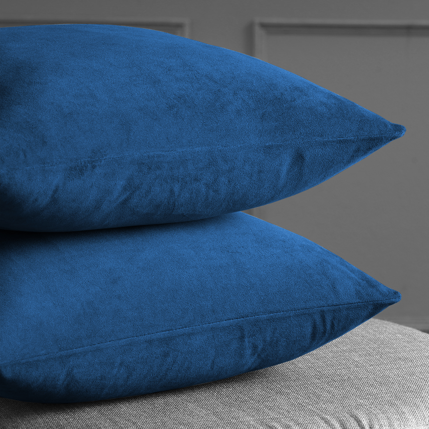 Signature Union Blue Velvet Cushion Cover - Pair