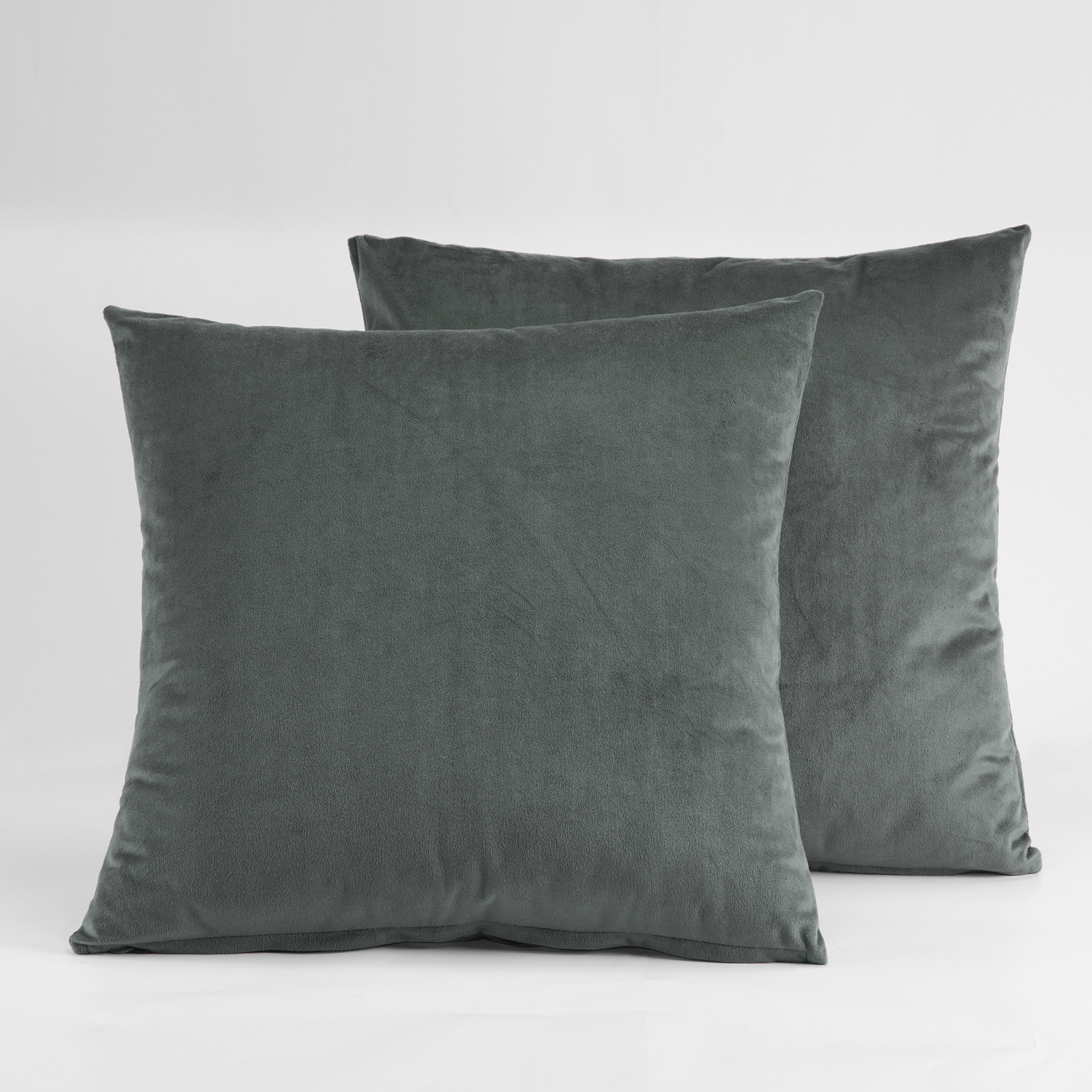 Signature Natural Grey Velvet Cushion Cover - Pair