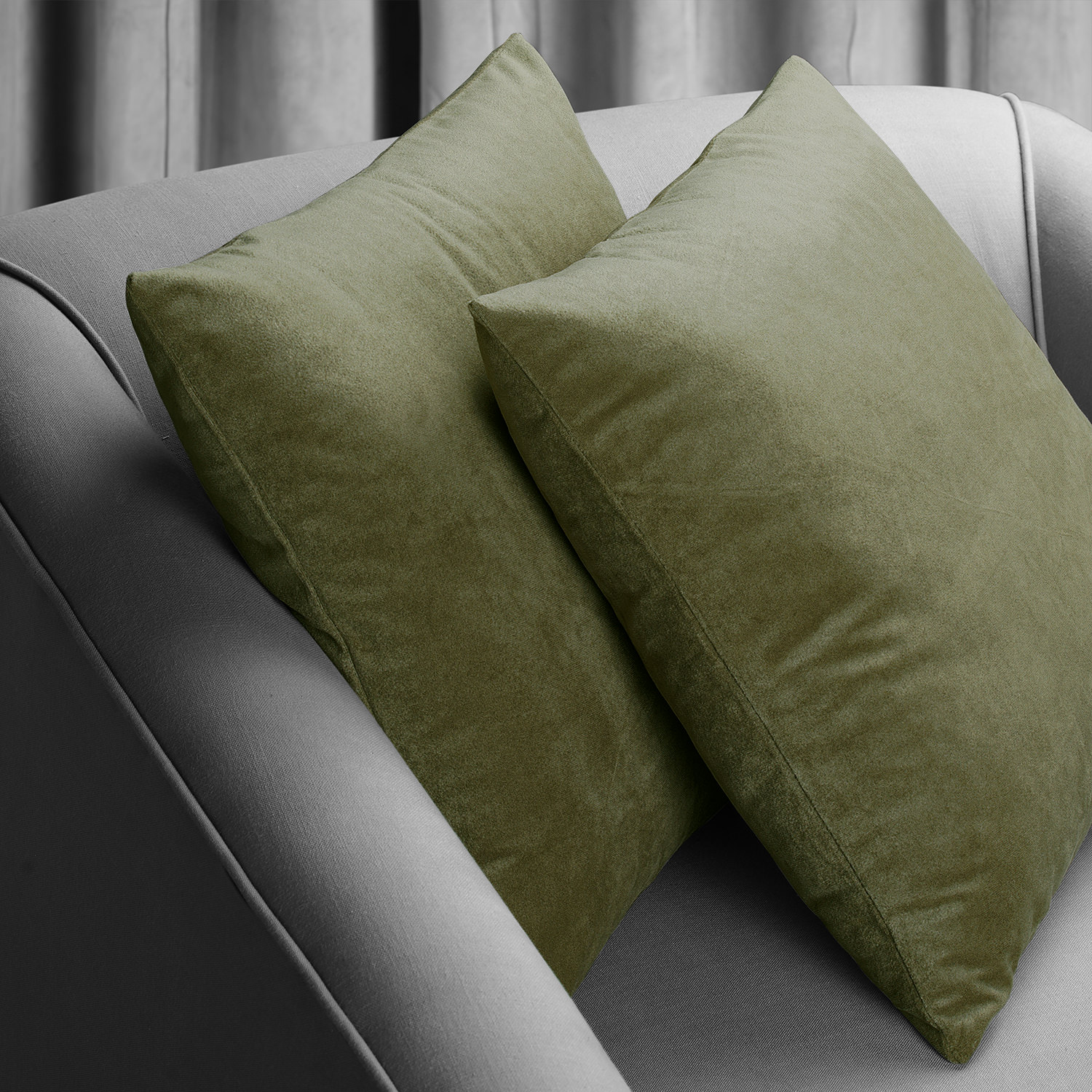 Signature Hunter Green Velvet Cushion Cover - Pair