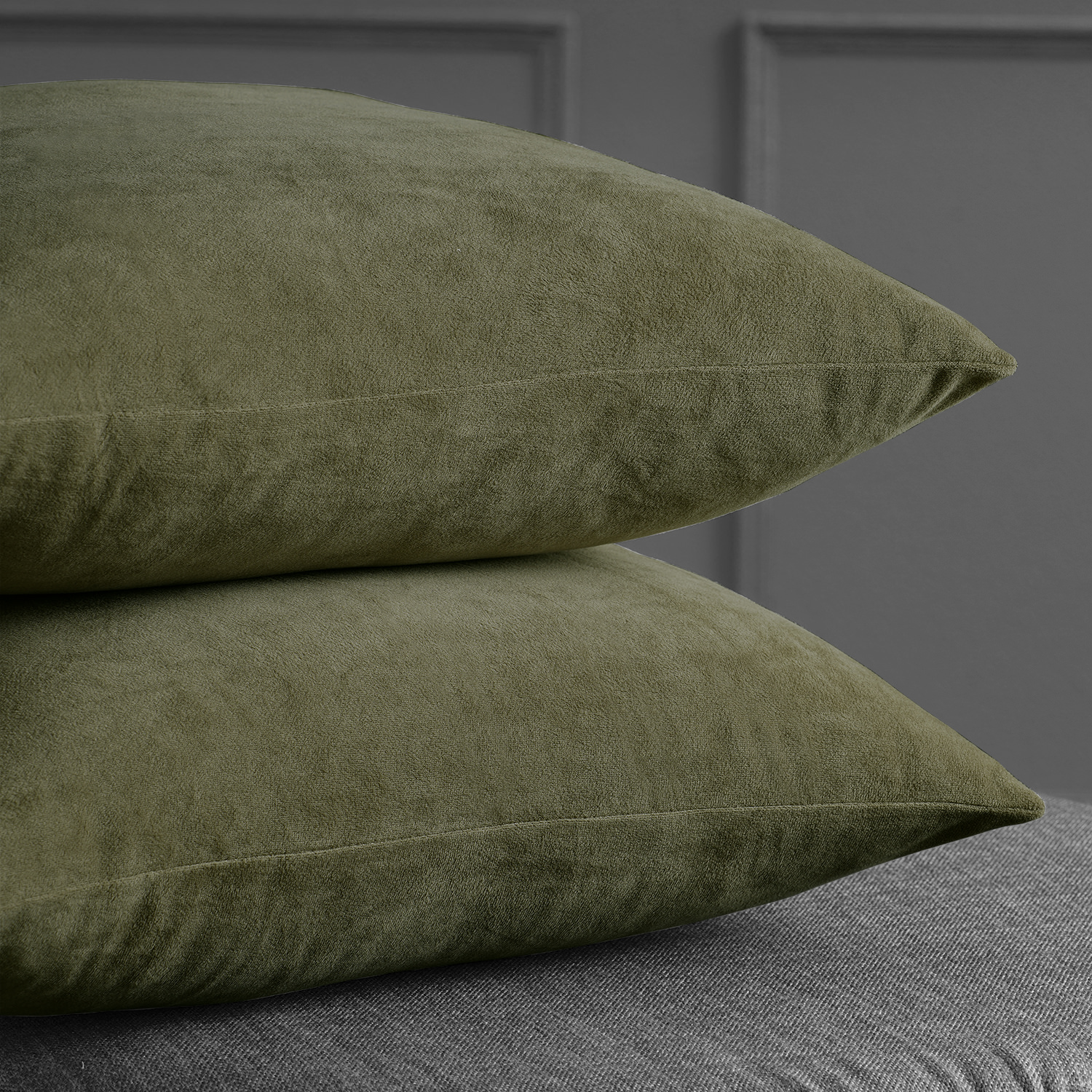 Signature Hunter Green Velvet Cushion Cover - Pair