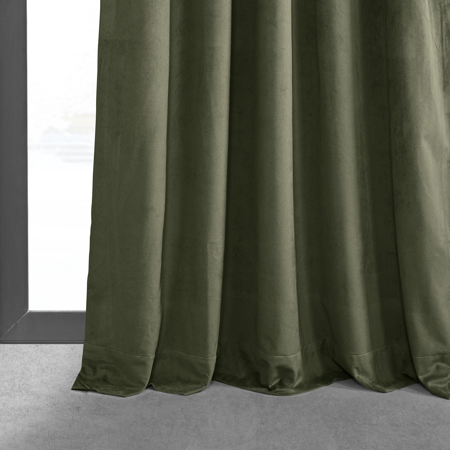 Signature Hunter Green Pleated Blackout Velvet Curtain