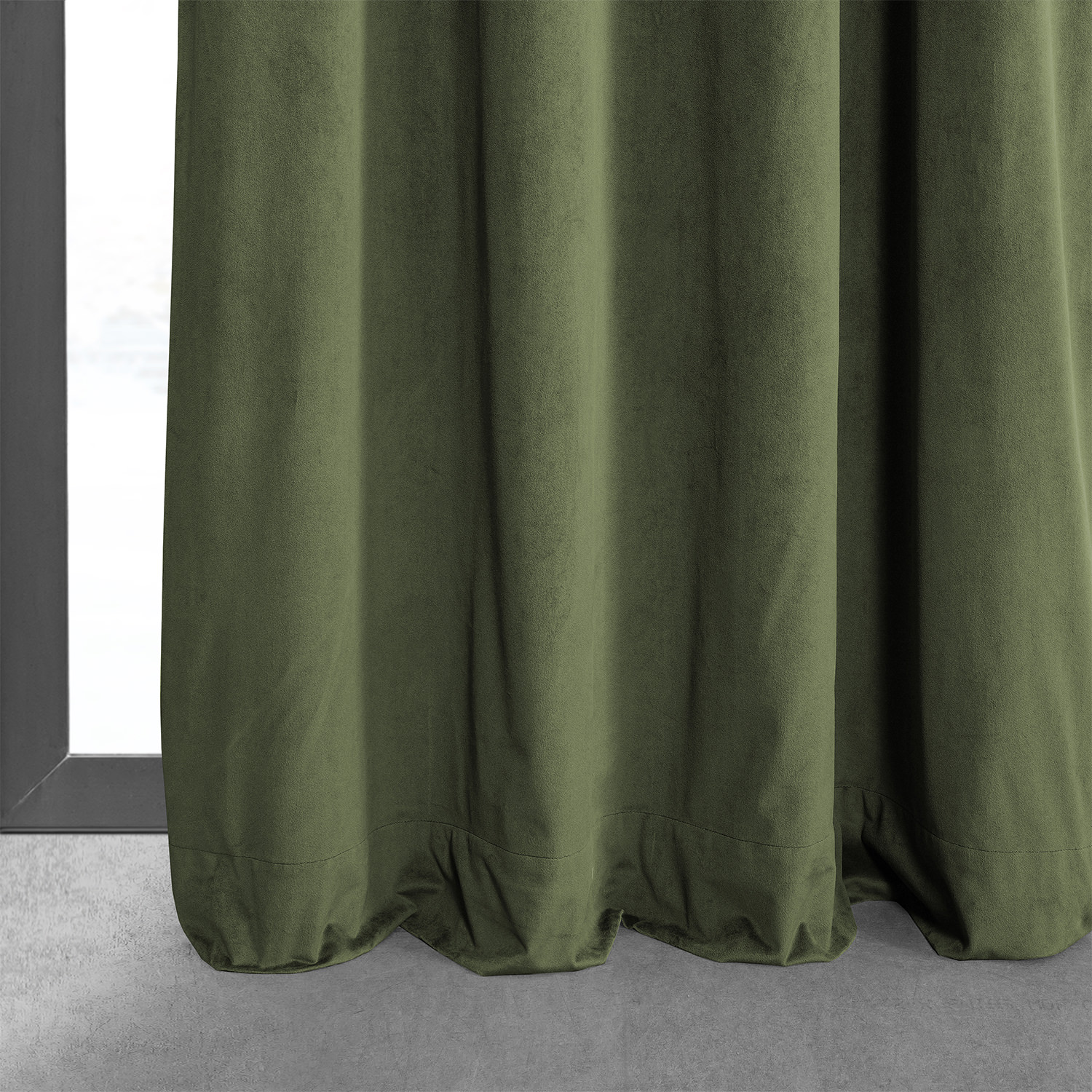 Signature Hunter Green Grommet Blackout Velvet Curtain