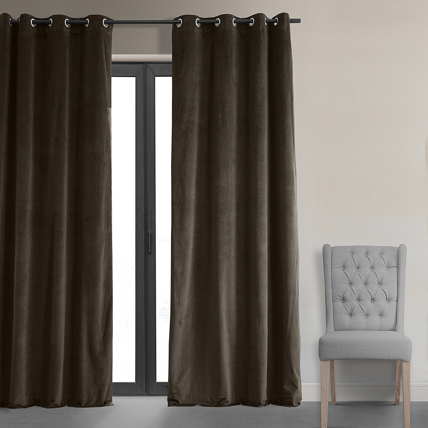 Signature Java Grommet Blackout Velvet Curtain