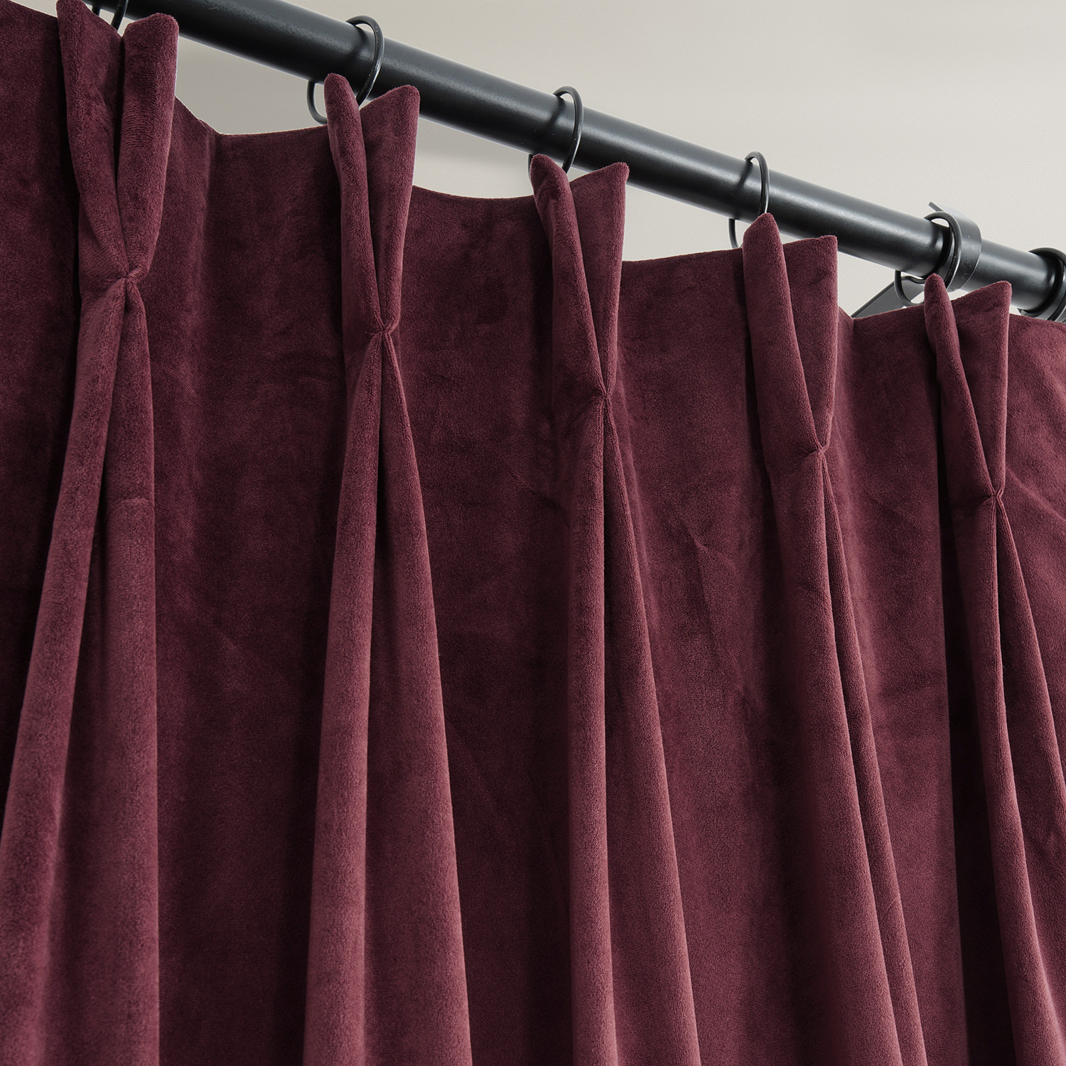 Signature Burgundy Pleated Blackout Velvet Curtain