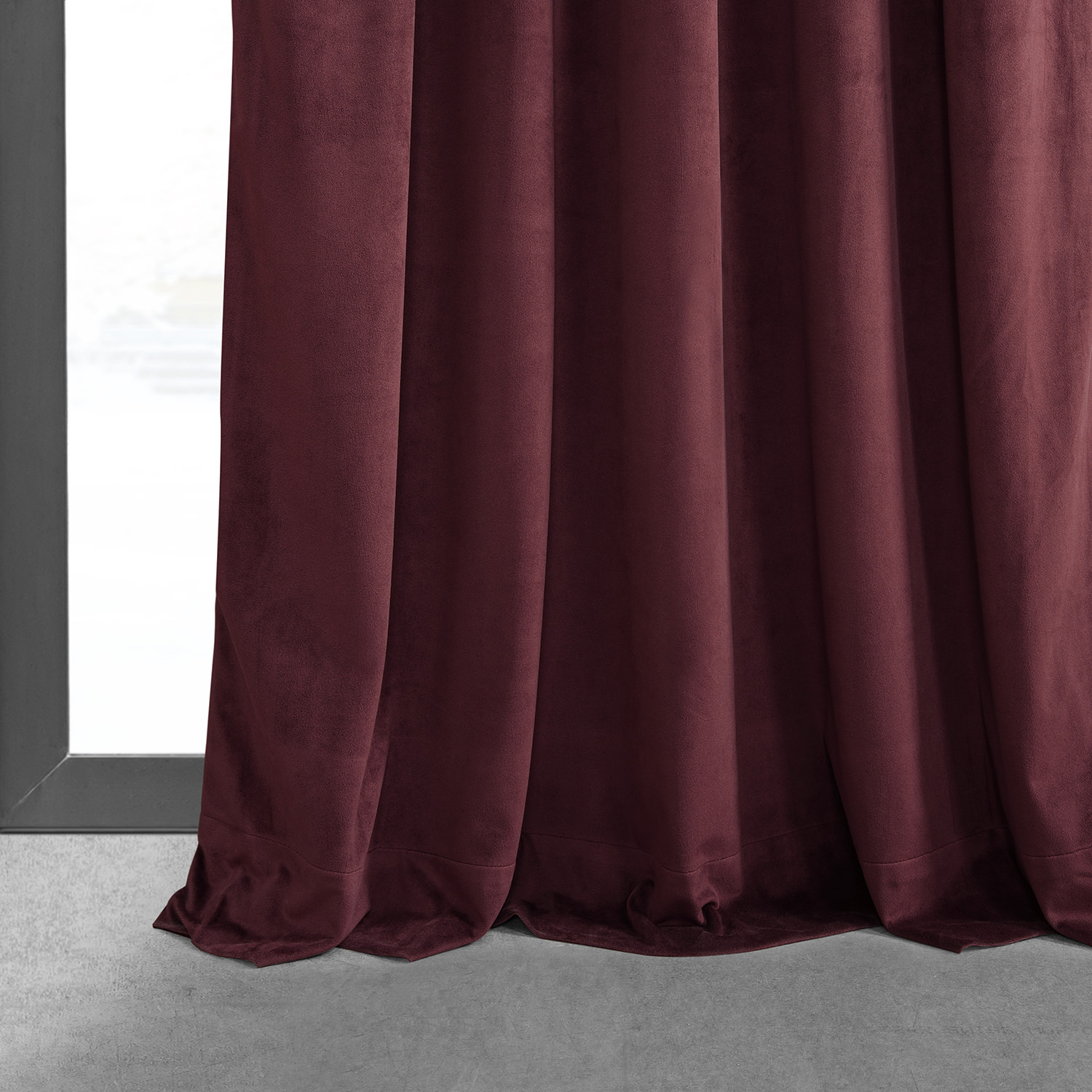 Signature Burgundy Pleated Blackout Velvet Curtain