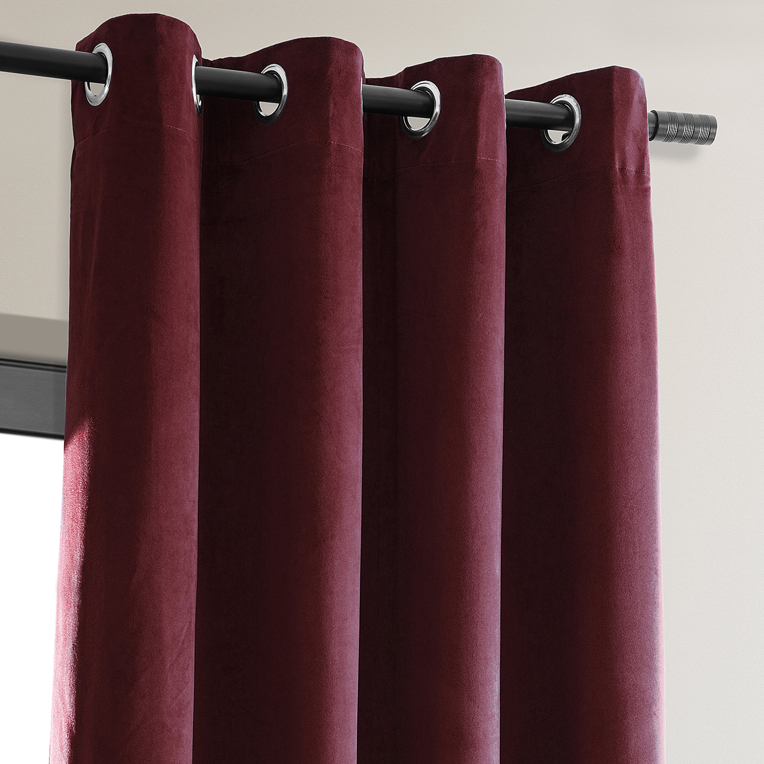 Signature Burgundy Grommet Blackout Velvet Curtain