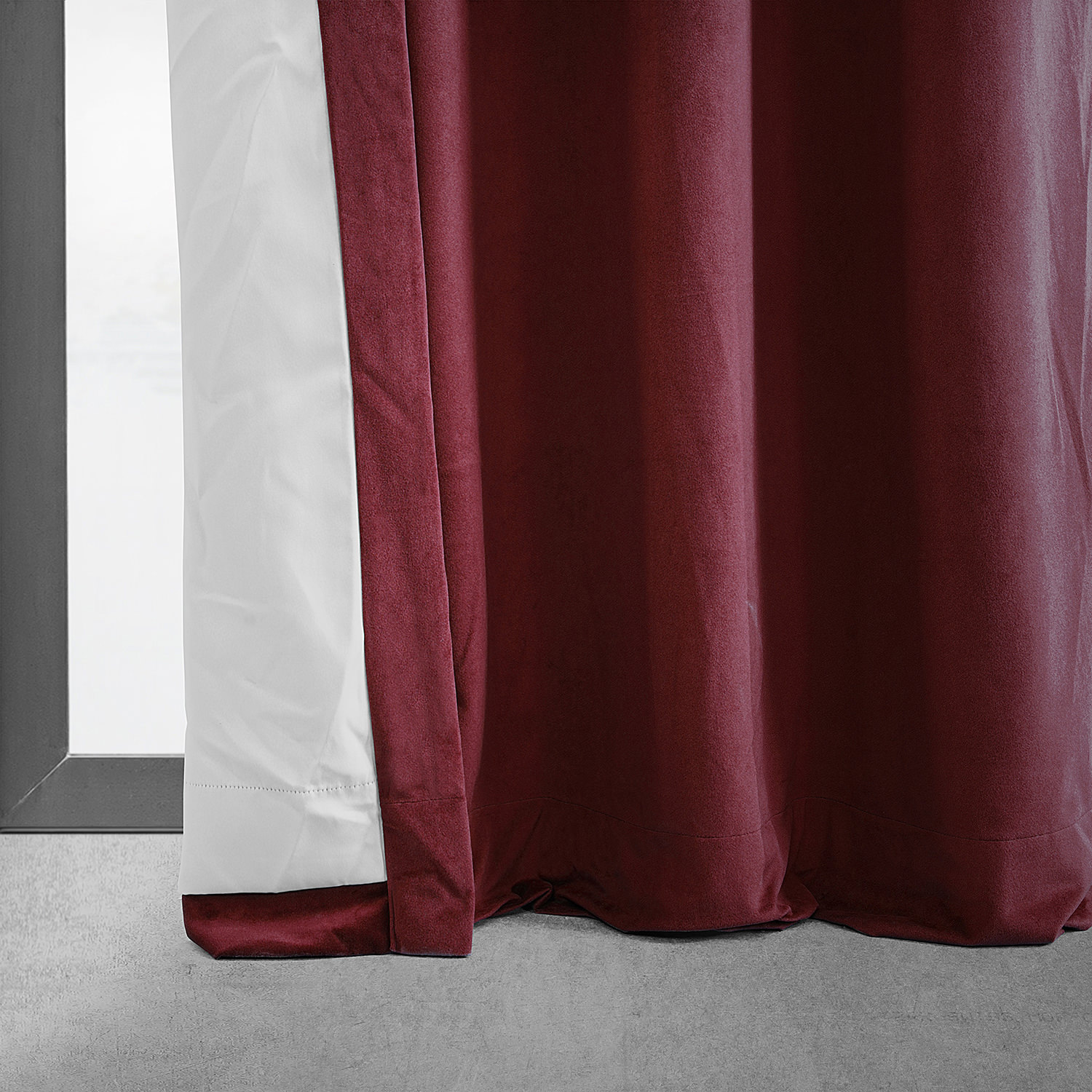 Signature Burgundy Grommet Blackout Velvet Curtain