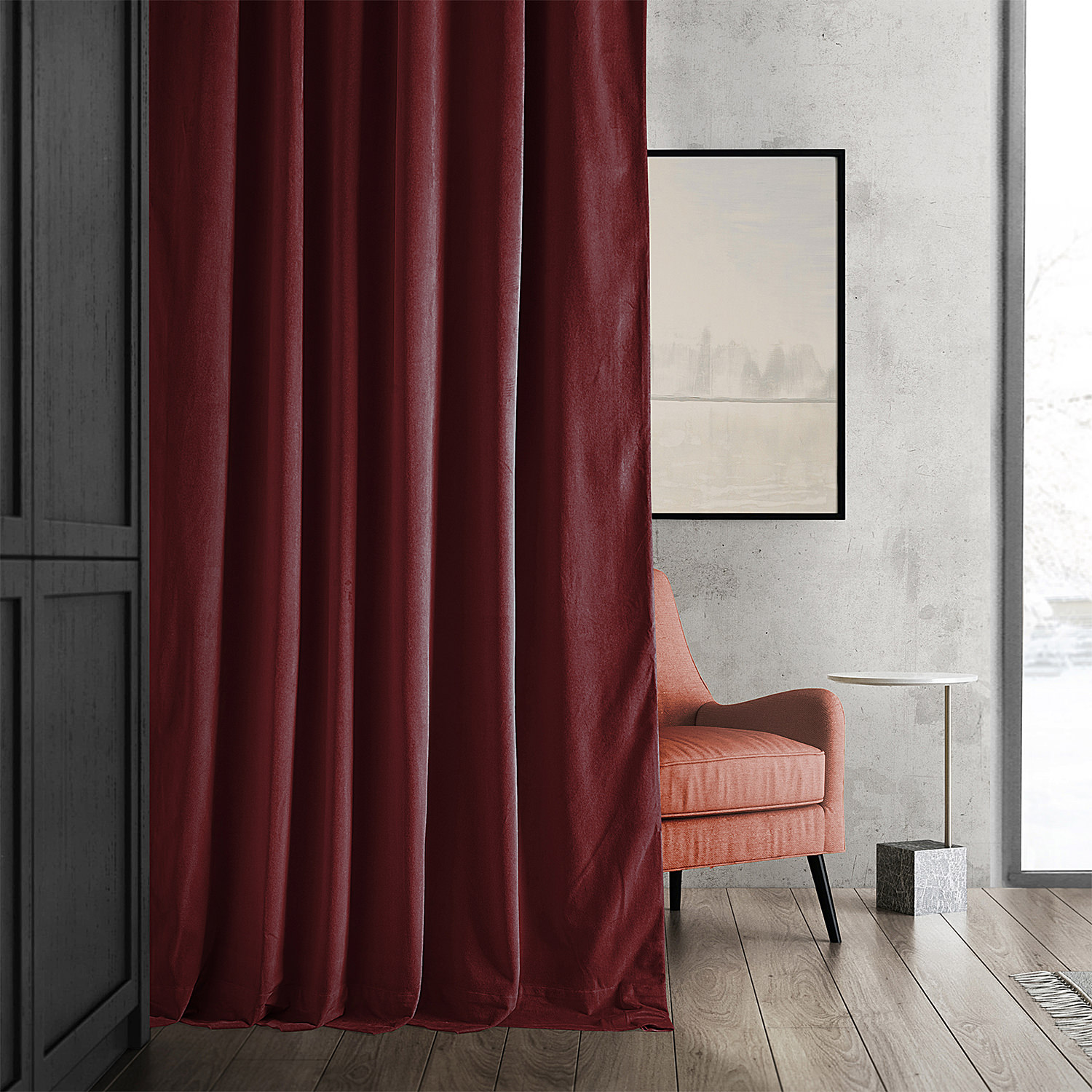 Signature Burgundy Blackout Velvet Curtain