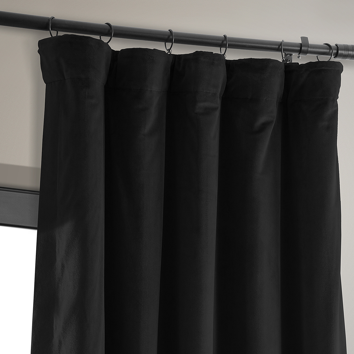 Signature Warm Black Blackout Velvet Curtain