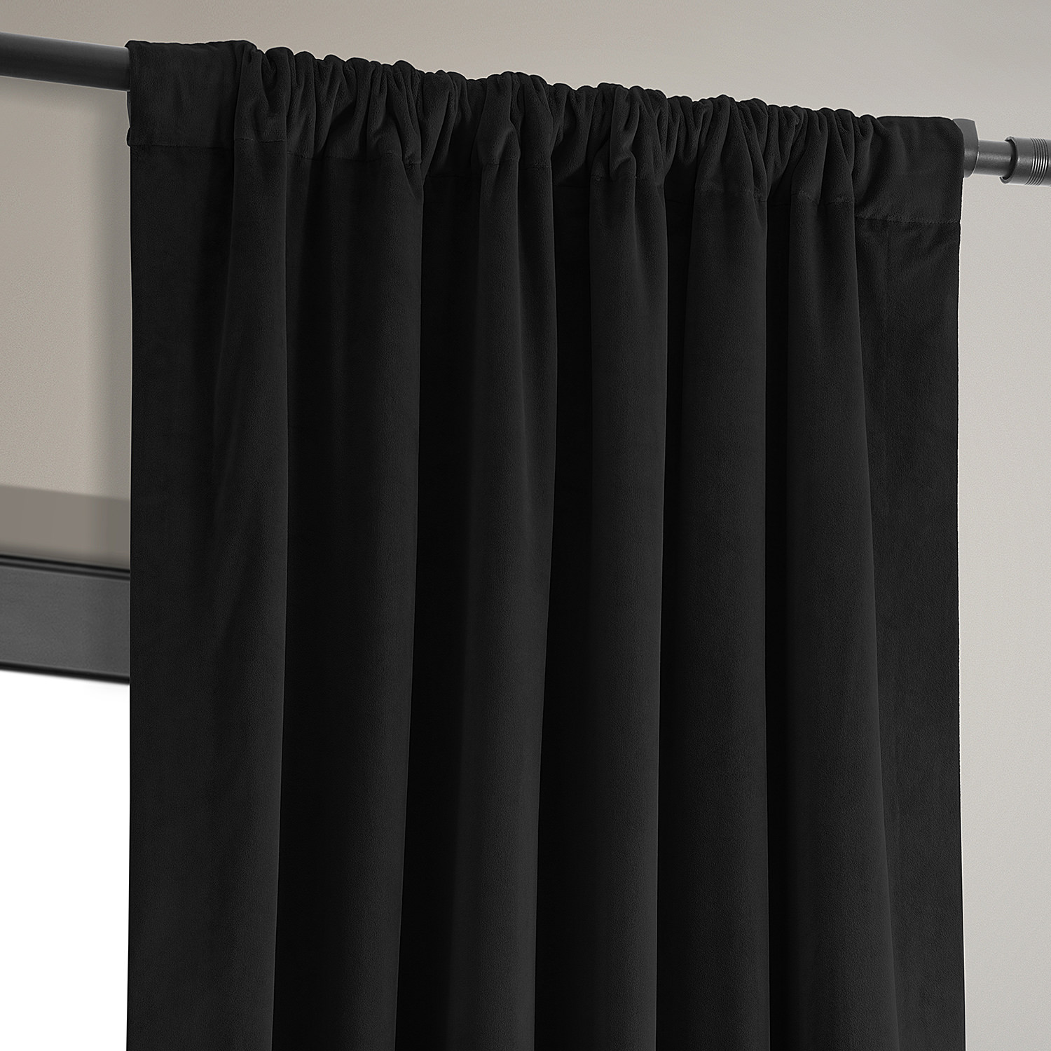 Signature Warm Black Blackout Velvet Curtain