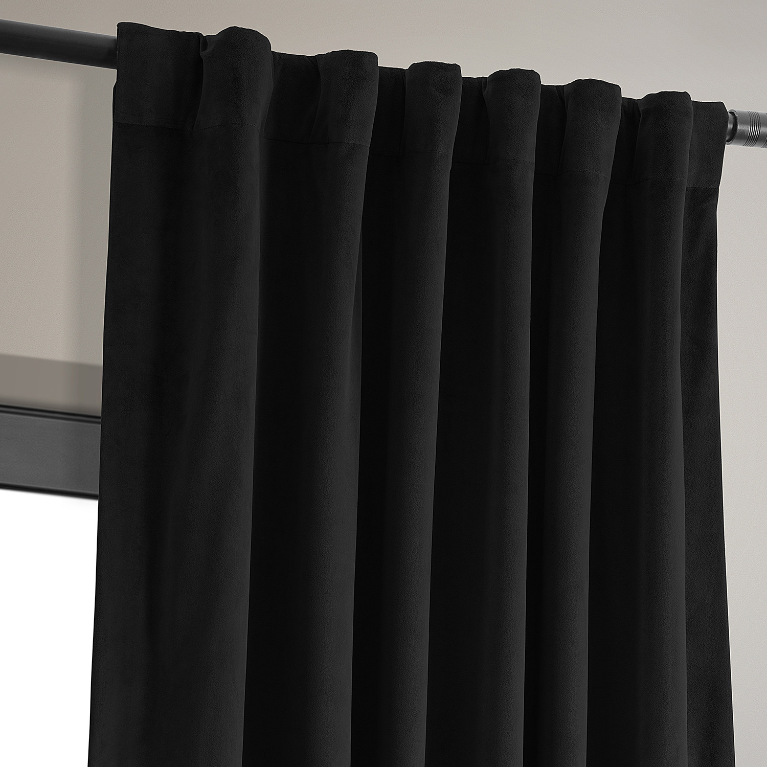 Signature Warm Black Blackout Velvet Curtain