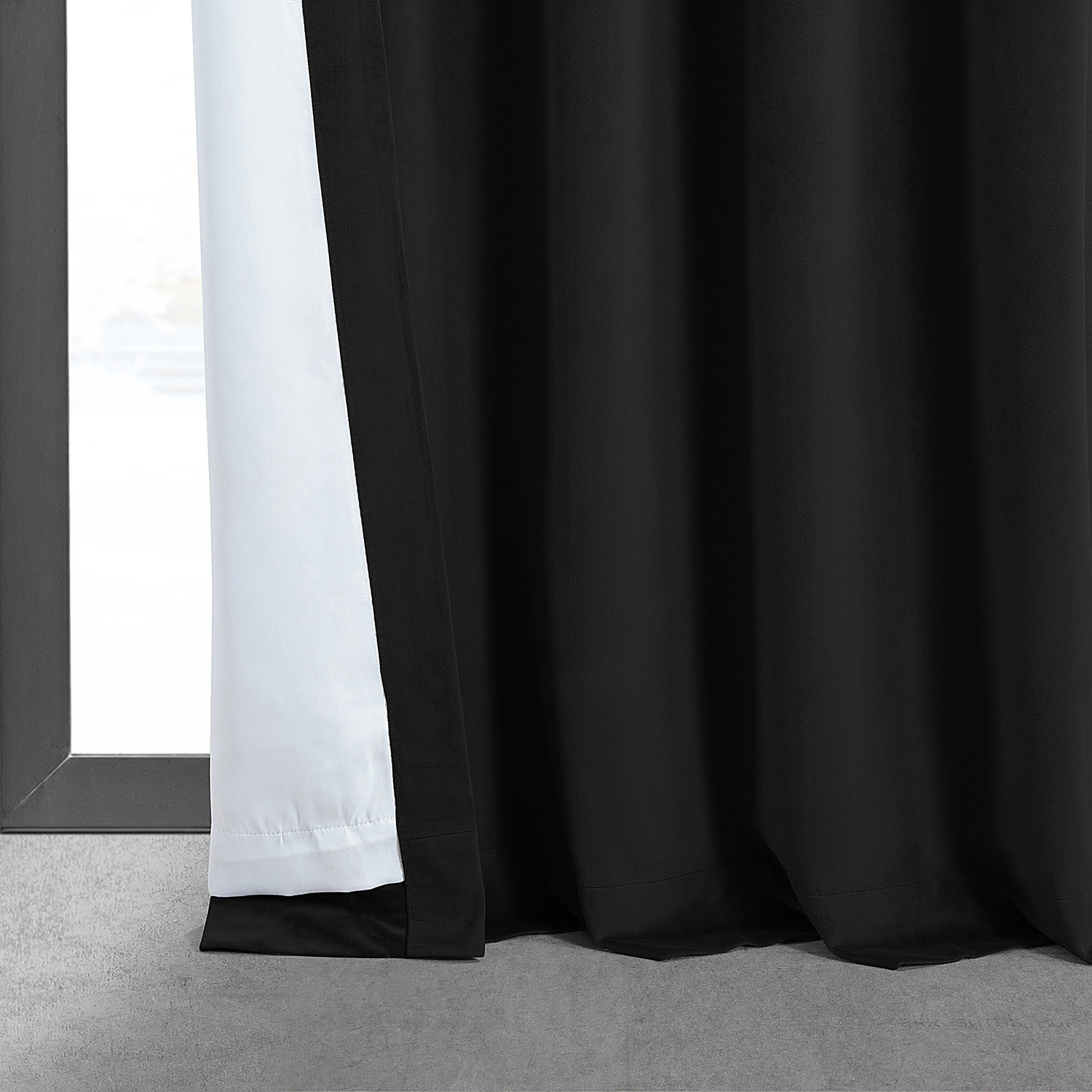 Signature Warm Black Blackout Velvet Curtain