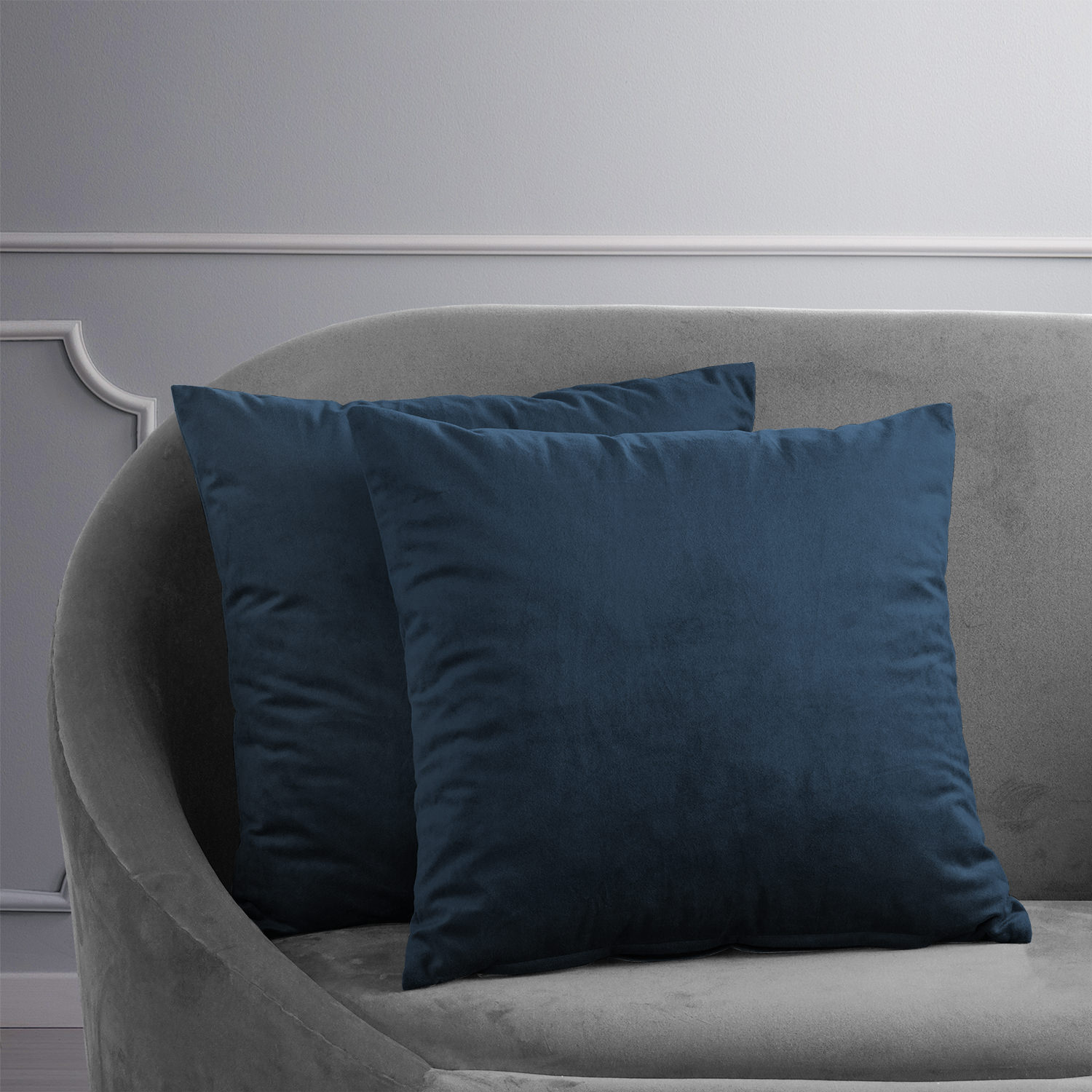 Signature Midnight Blue Velvet Cushion Cover - Pair