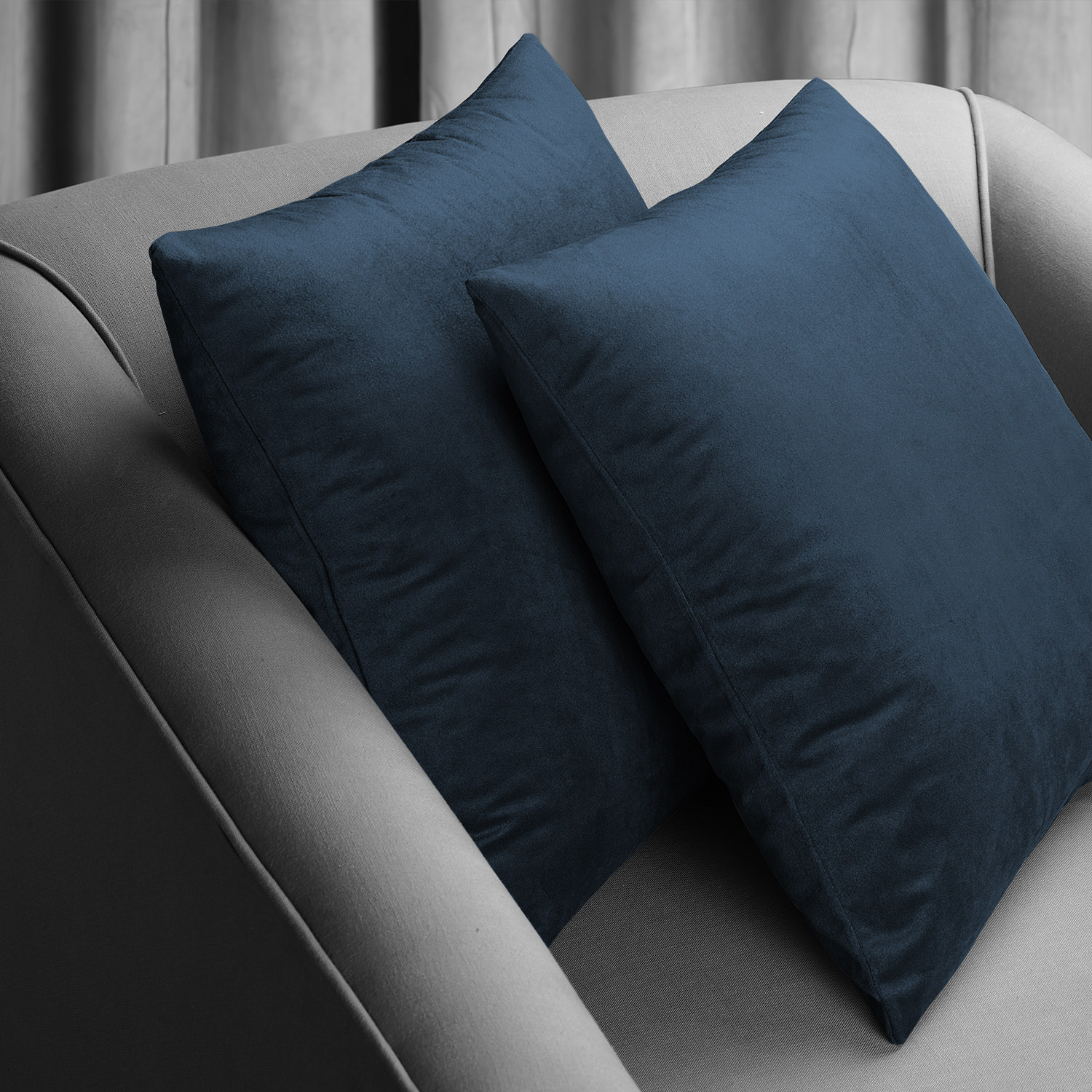 Signature Midnight Blue Velvet Cushion Cover - Pair