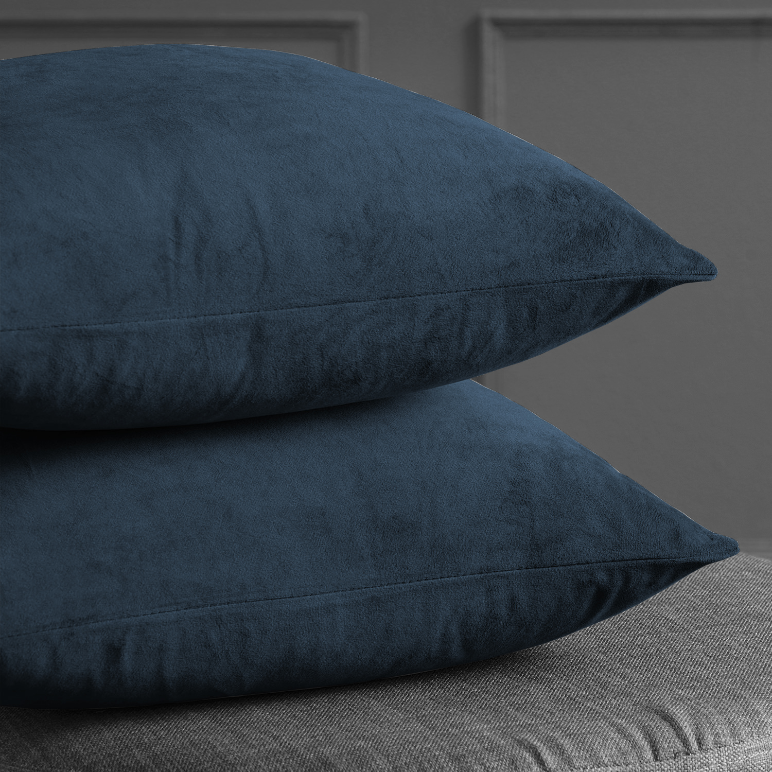 Signature Midnight Blue Velvet Cushion Cover - Pair