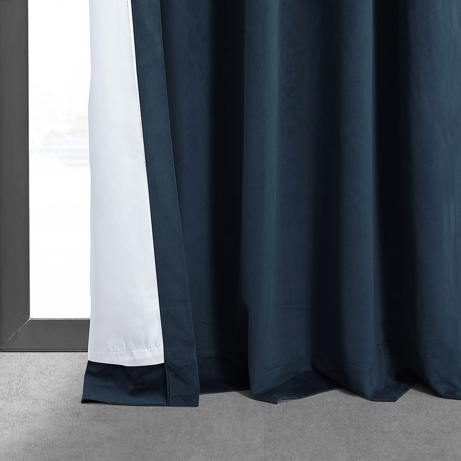 Signature Midnight Blue Blackout Velvet Curtain