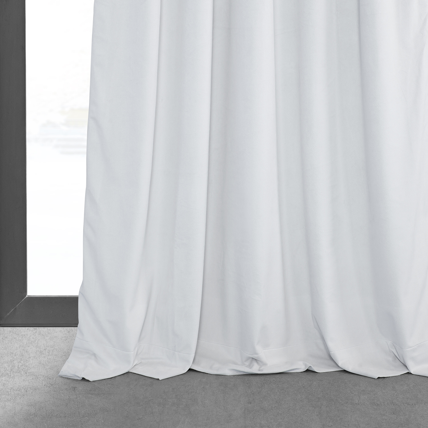 Signature Primary White Pleated Blackout Velvet Curtain