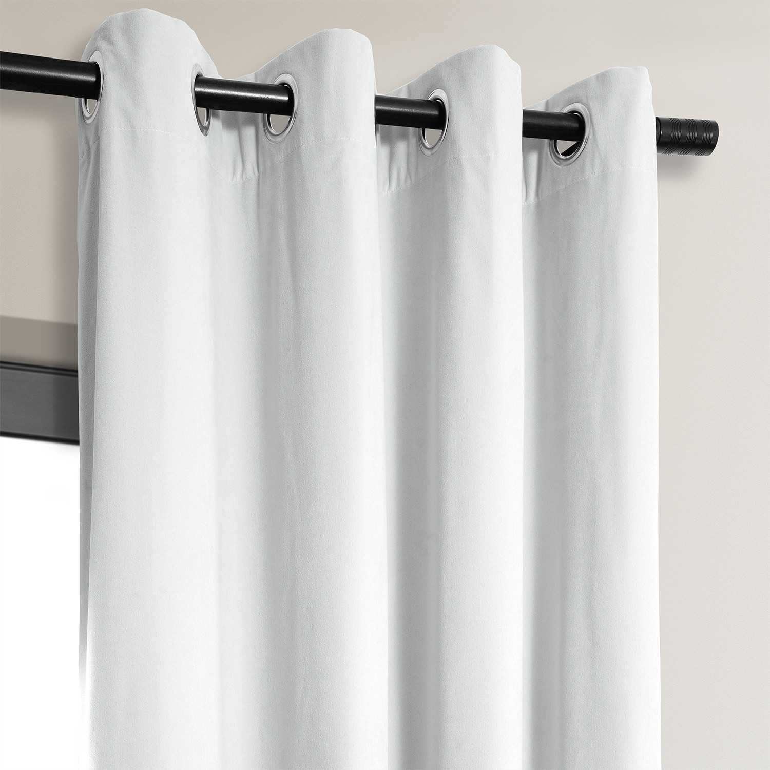 Signature Primary White Grommet Blackout Velvet Curtain