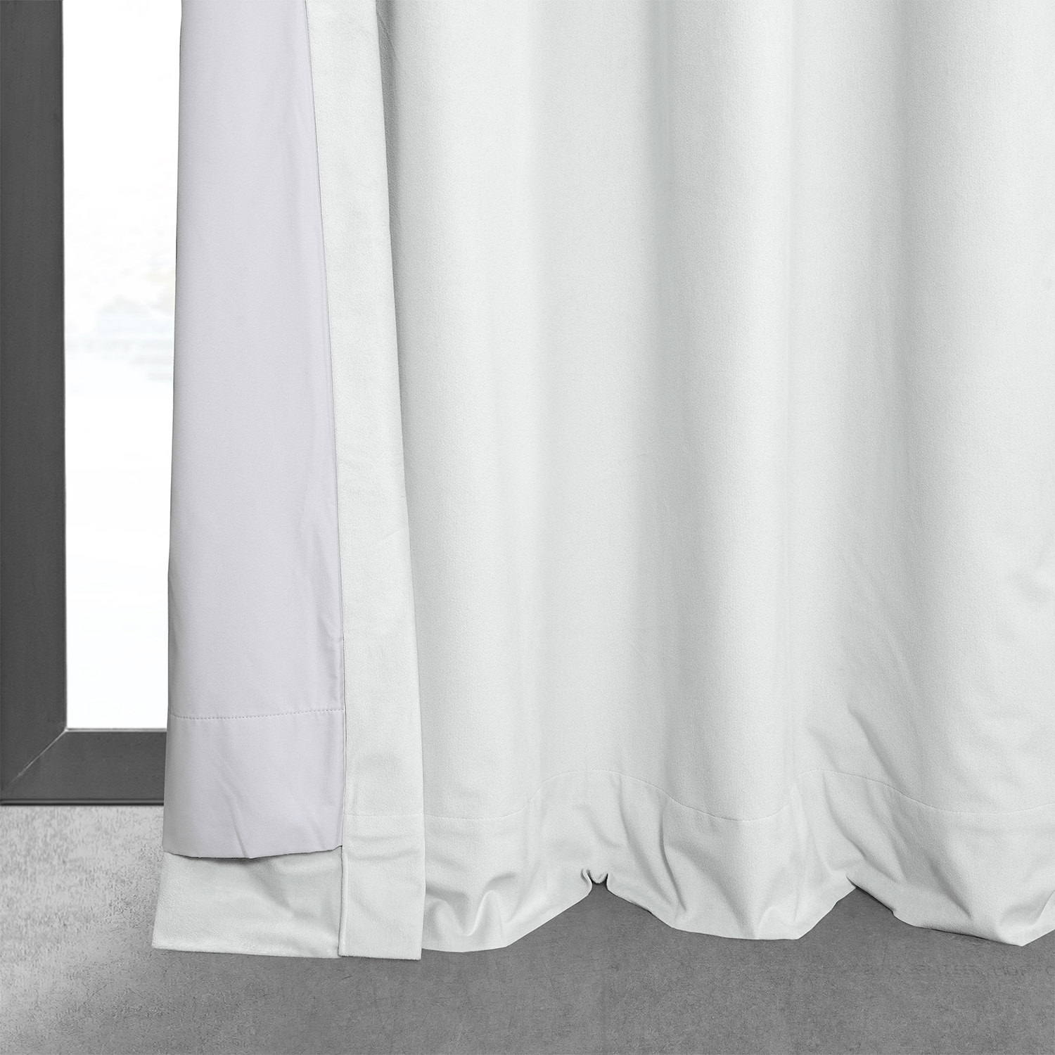 Signature Primary White Grommet Blackout Velvet Curtain