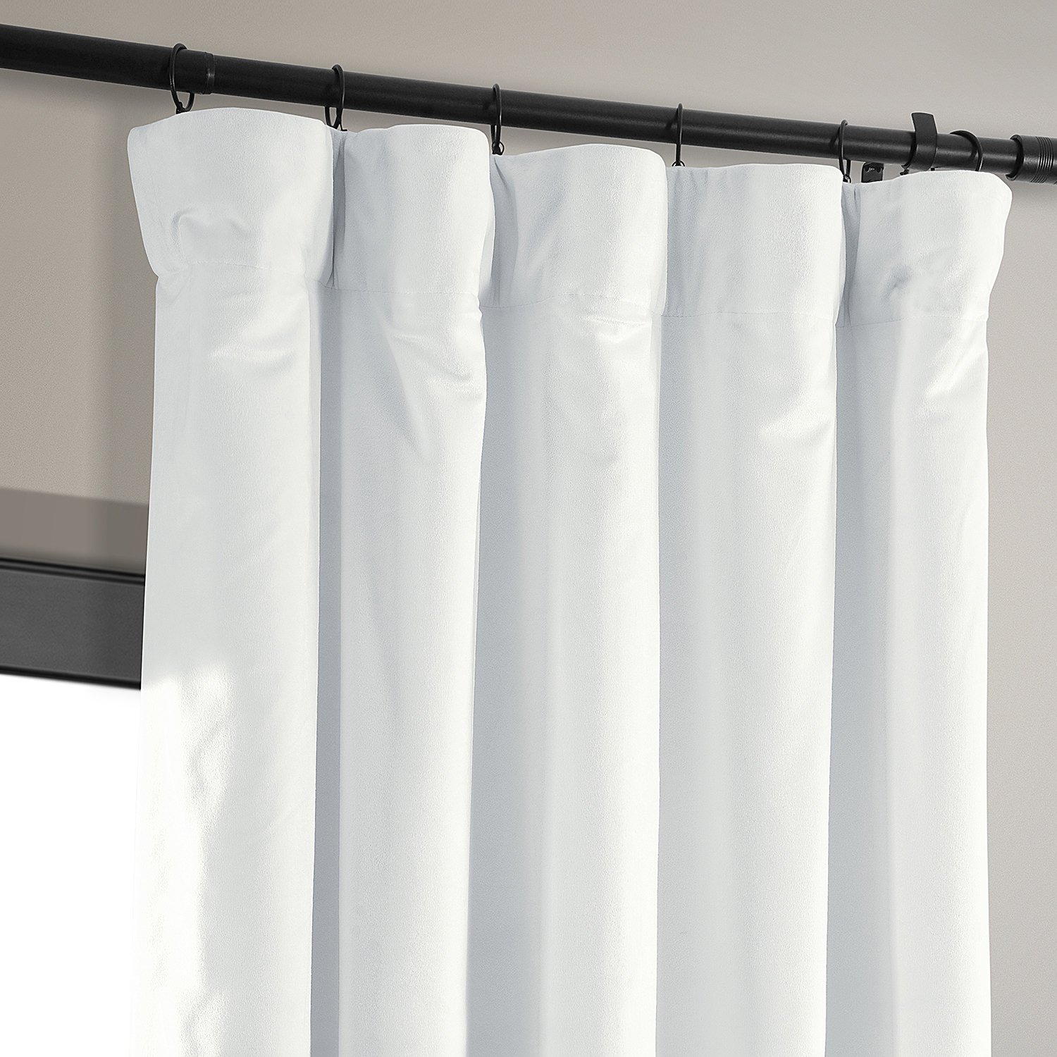 Signature Primary White Blackout Velvet Curtain