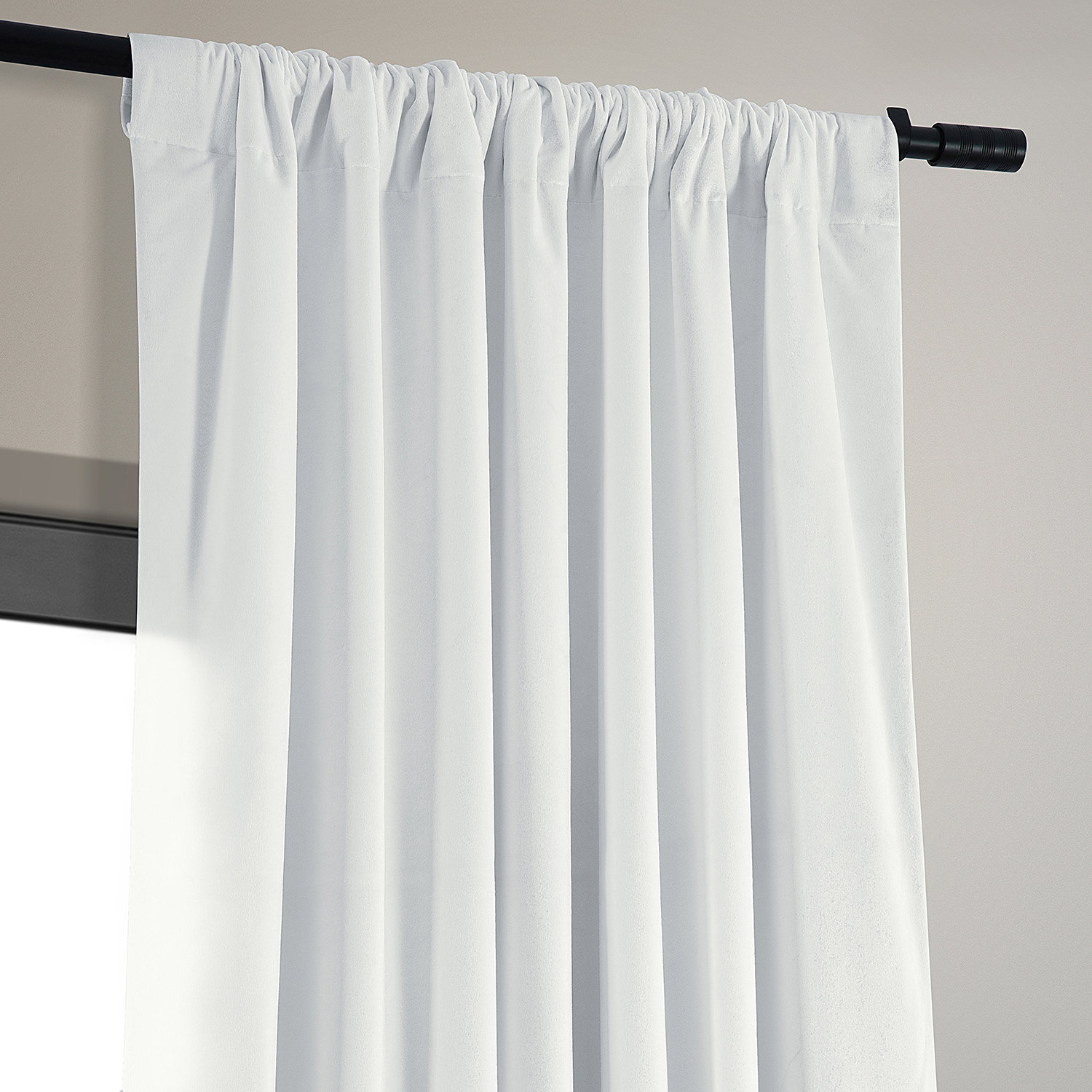 Signature Primary White Blackout Velvet Curtain