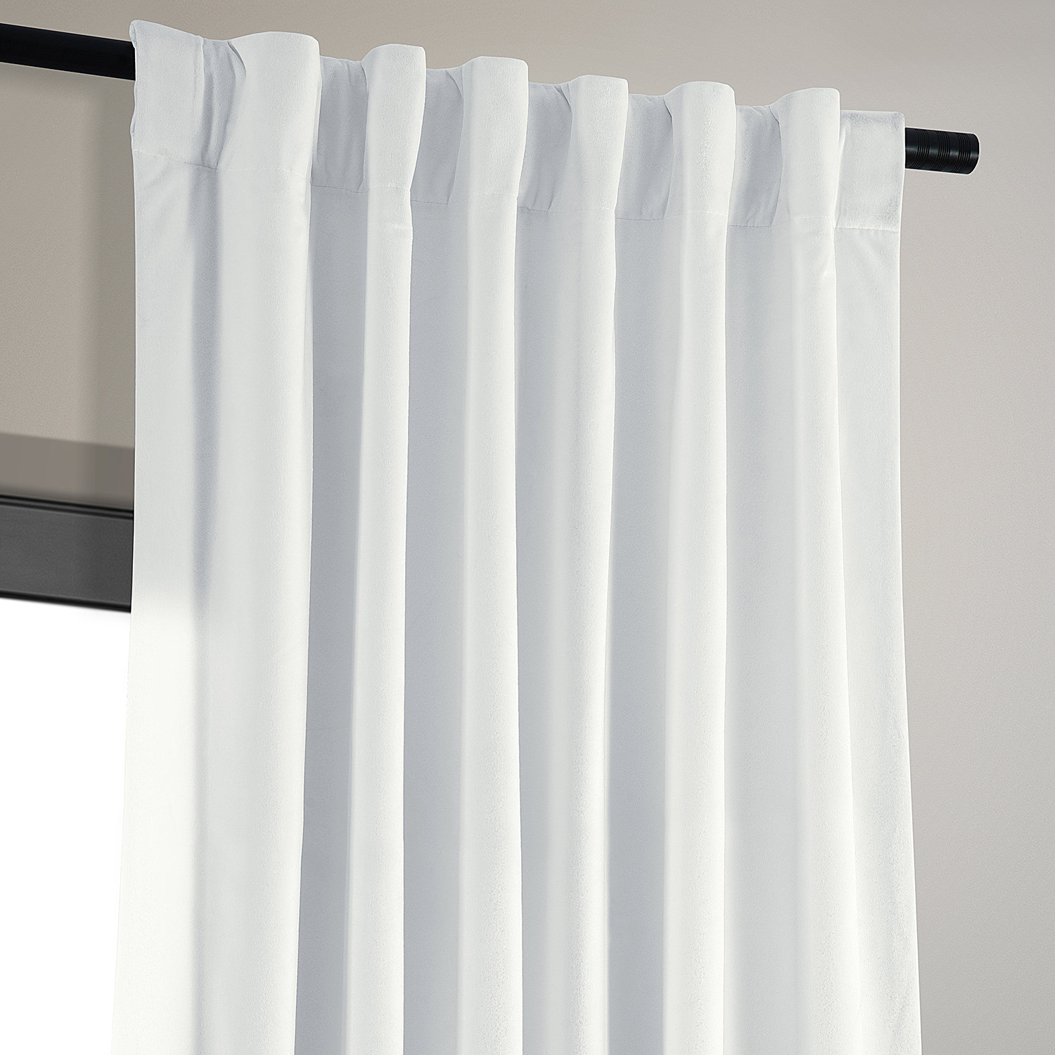 Signature Primary White Blackout Velvet Curtain