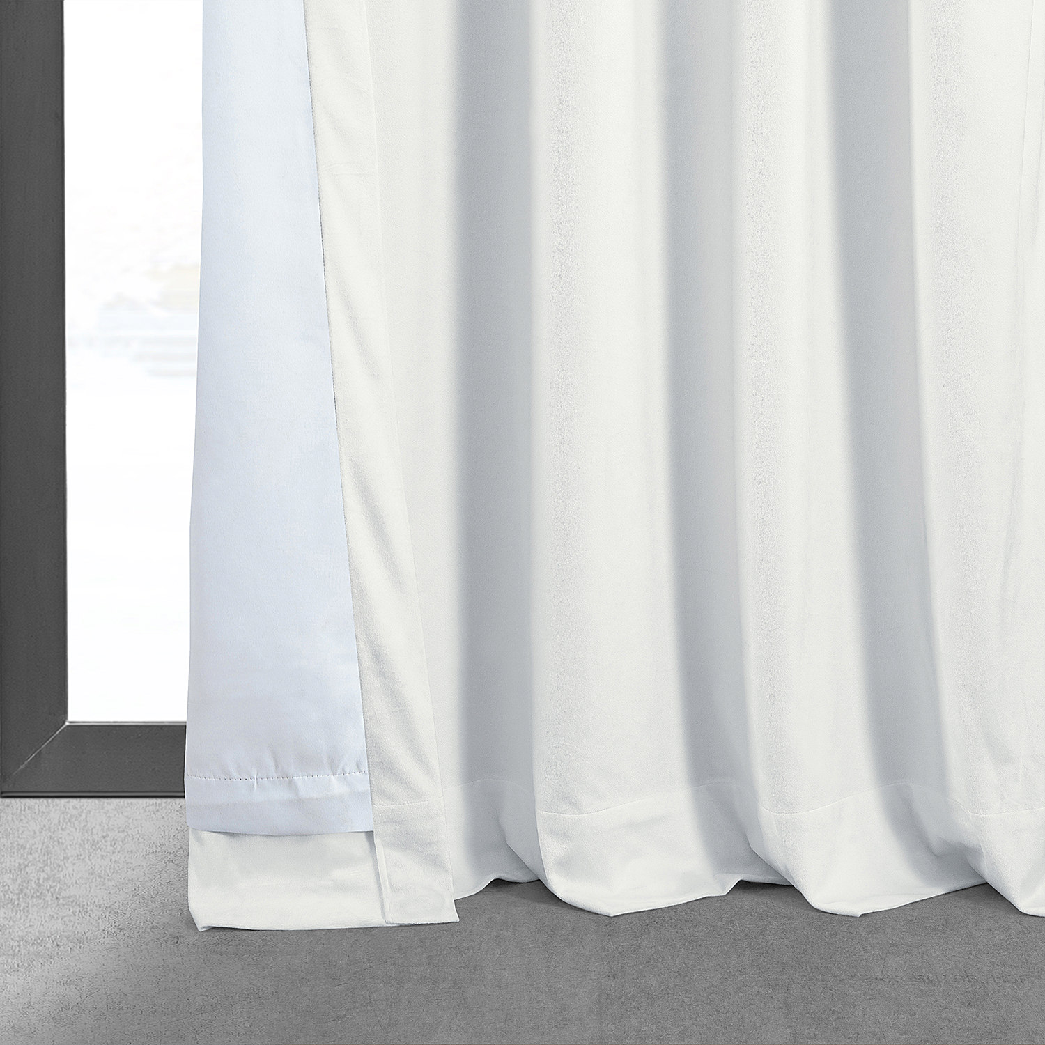 Signature Primary White Blackout Velvet Curtain