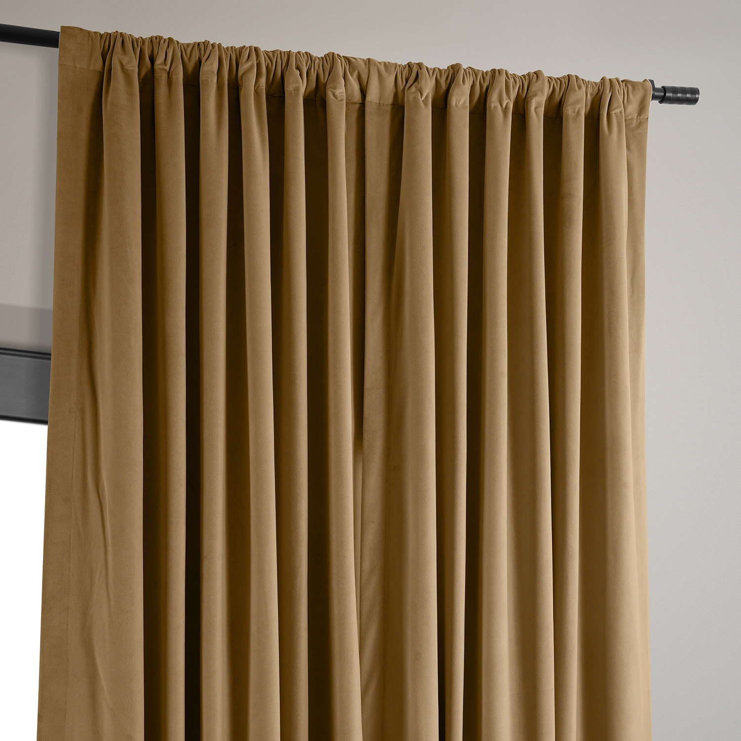 Signature Amber Gold Extra Wide Velvet Blackout Pole Pocket Curtain