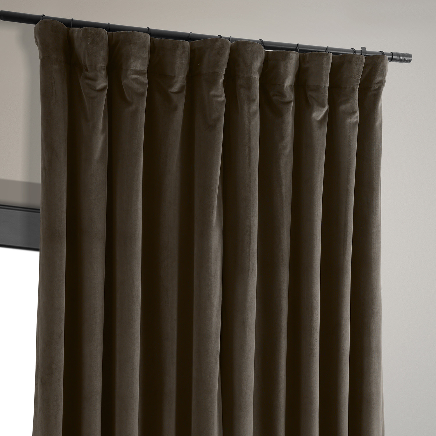 Signature Java Extra Wide Velvet Blackout Pole Pocket Curtain