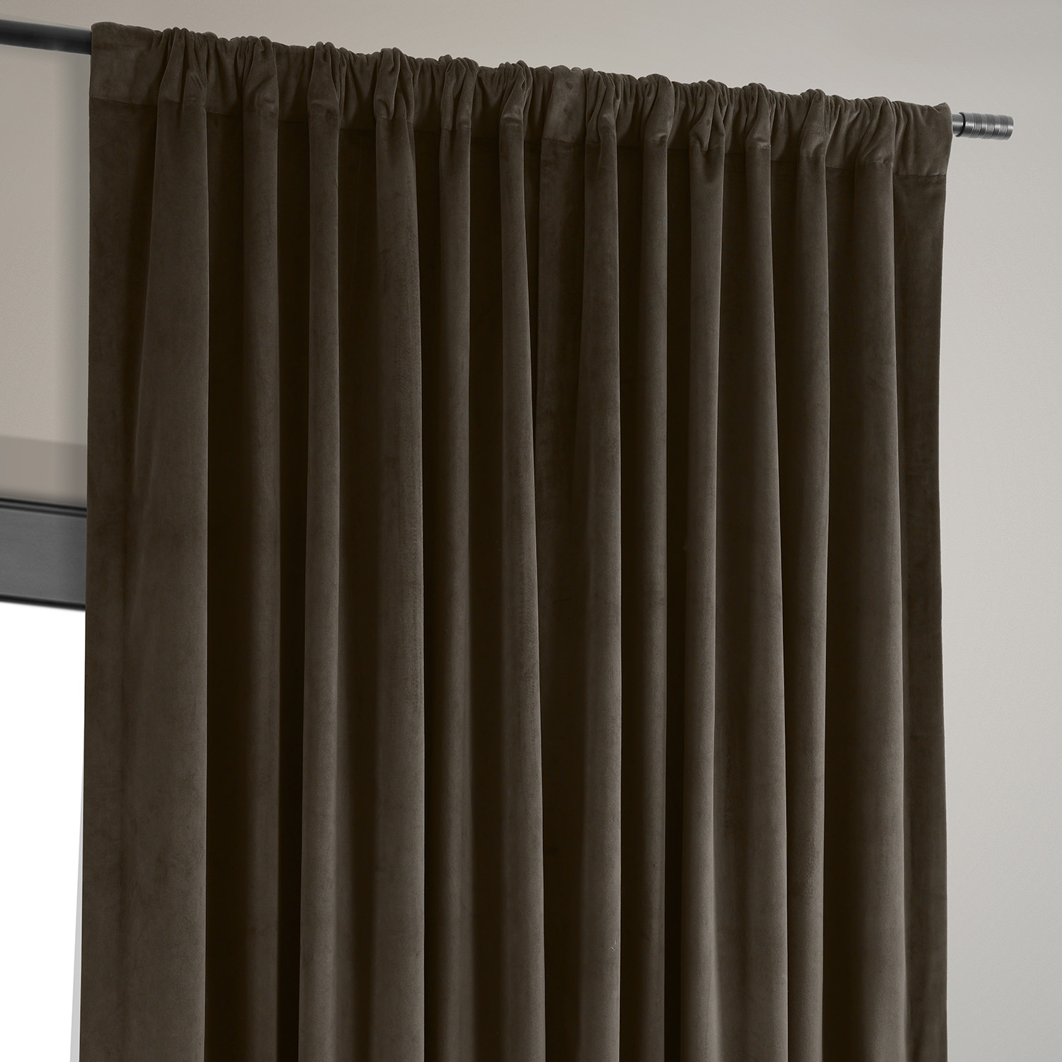 Signature Java Extra Wide Velvet Blackout Pole Pocket Curtain