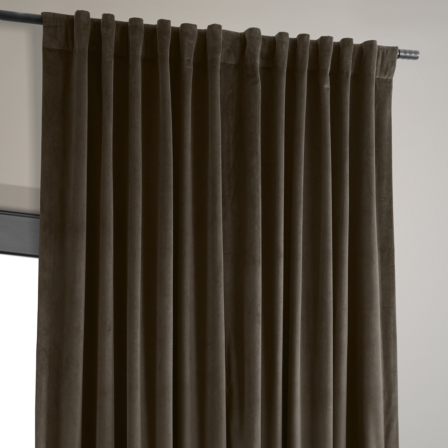 Signature Java Extra Wide Velvet Blackout Pole Pocket Curtain