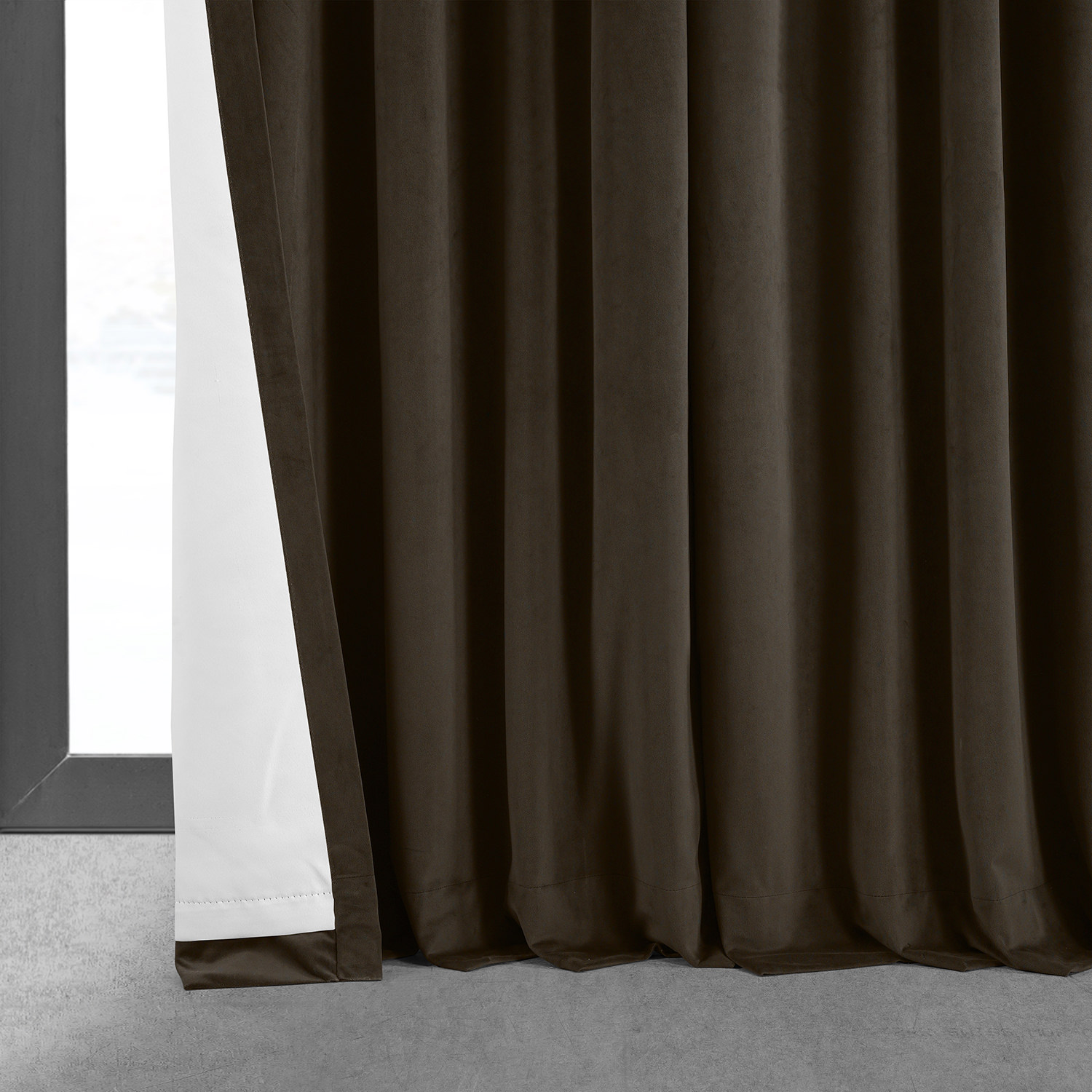 Signature Java Extra Wide Velvet Blackout Pole Pocket Curtain