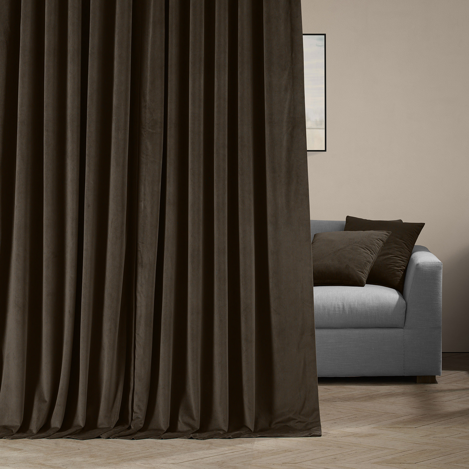 Signature Java Extra Wide Velvet Blackout Pole Pocket Curtain