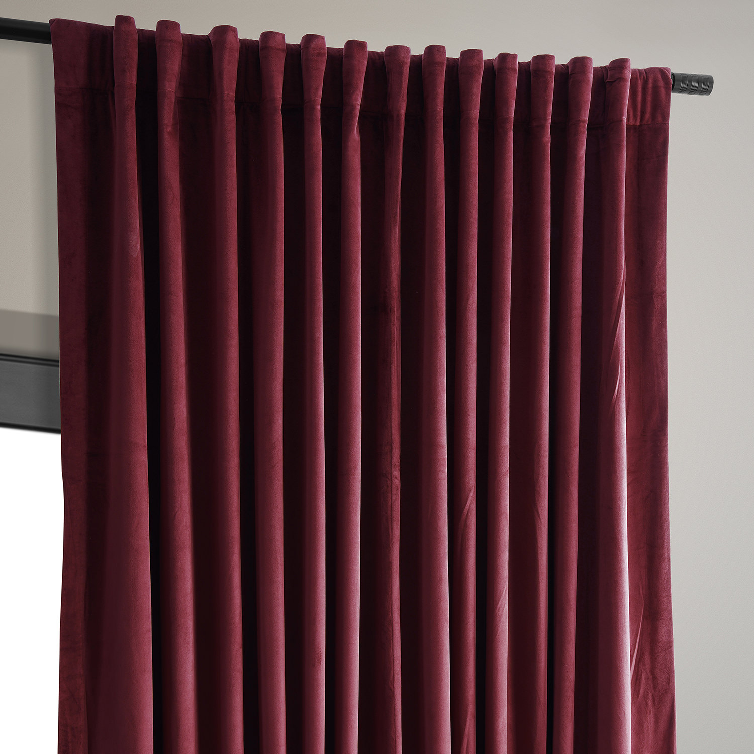 Signature Burgundy Extra Wide Velvet Blackout Pole Pocket Curtain