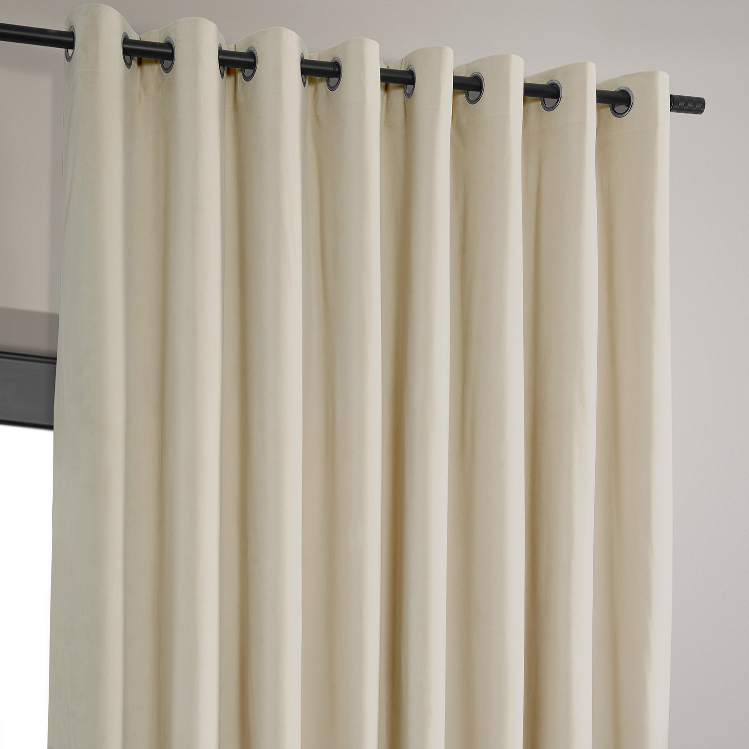 Signature Ivory Extra Wide Grommet Blackout Velvet Curtain