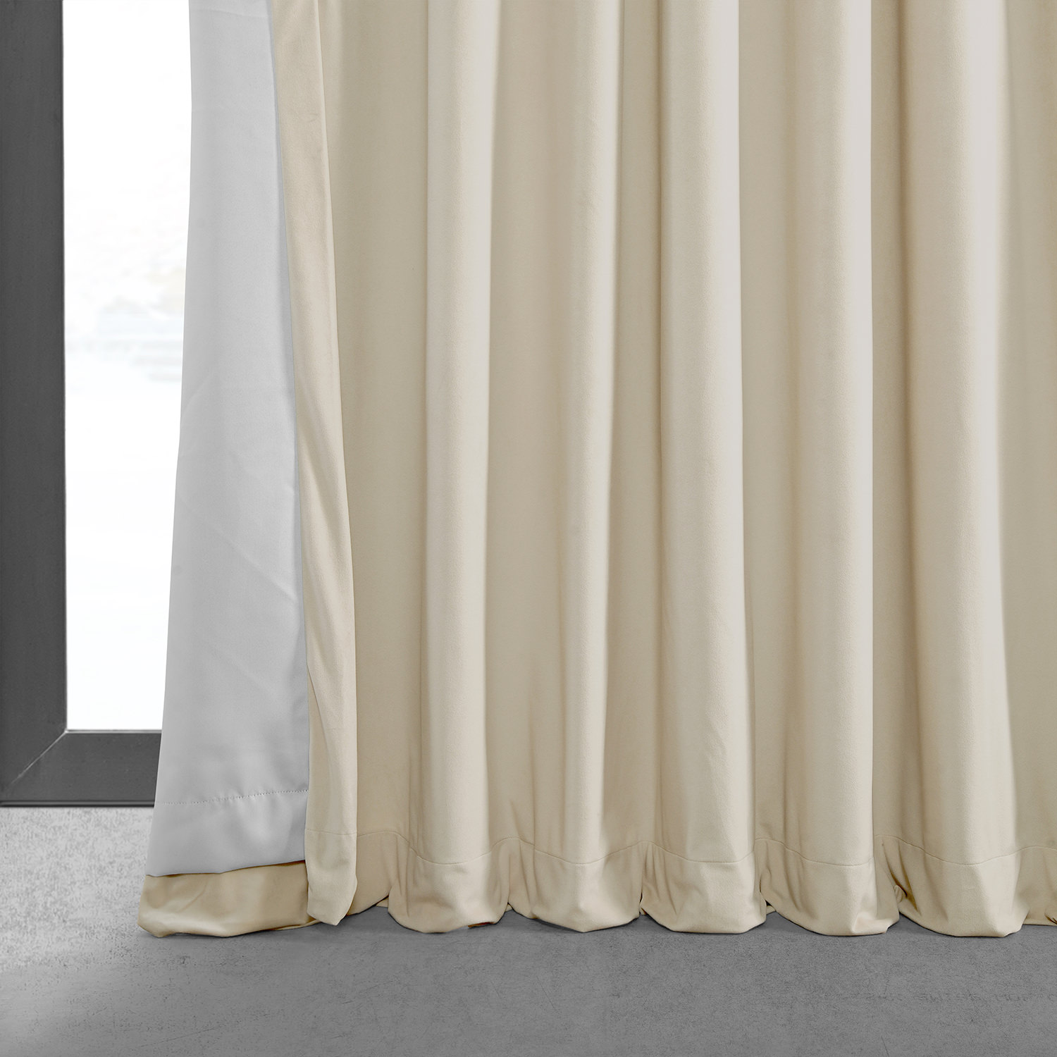 Signature Ivory Extra Wide Grommet Blackout Velvet Curtain