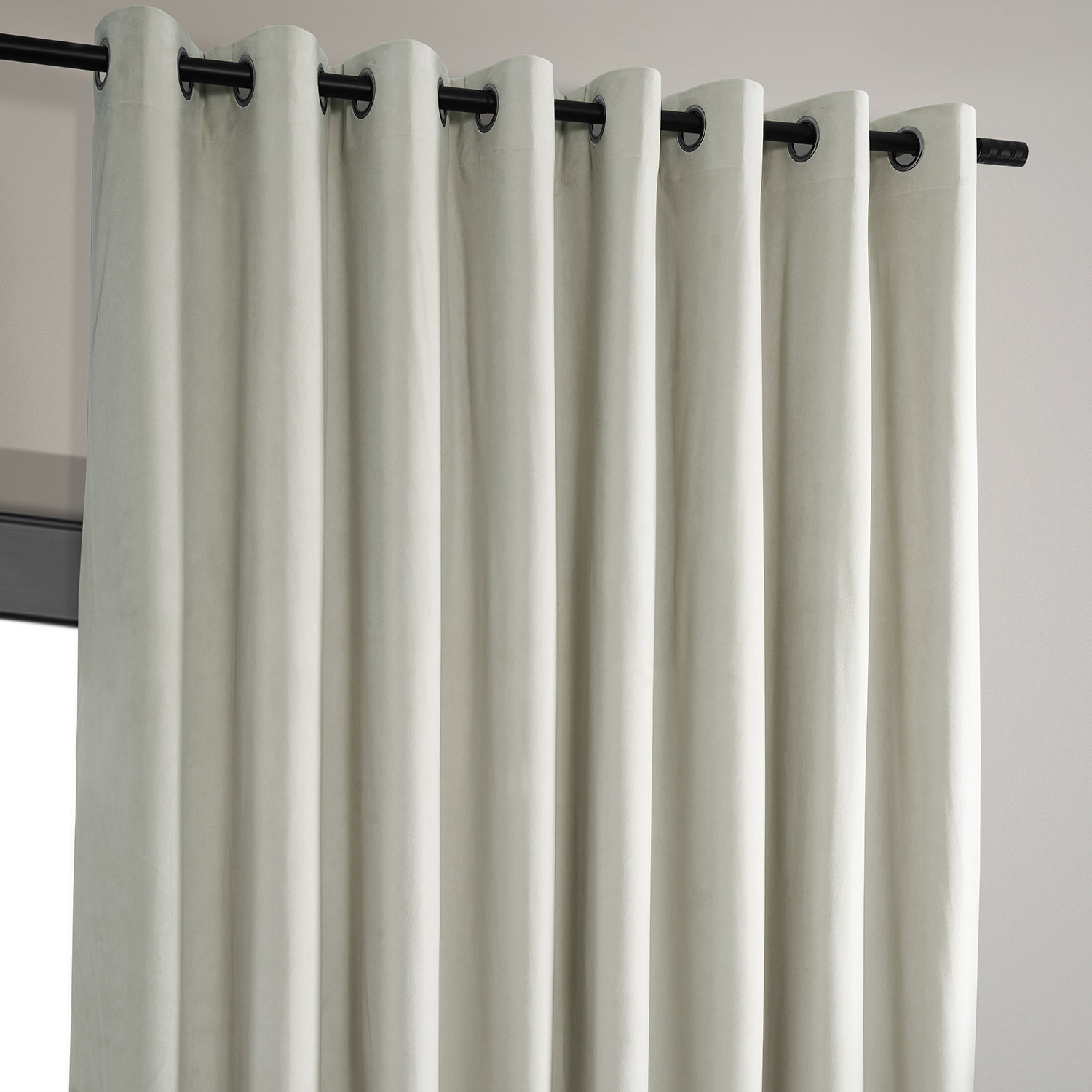 Signature Warm Off White Extra Wide Grommet Blackout Velvet Curtain