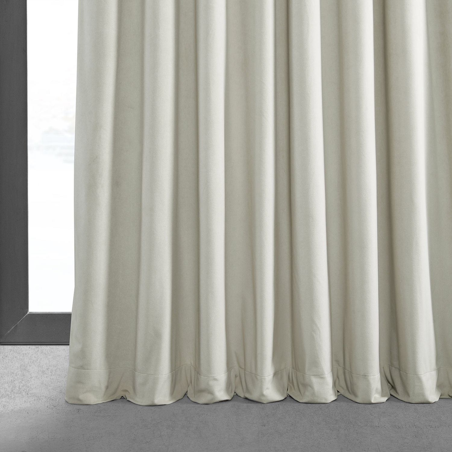 Signature Warm Off White Extra Wide Grommet Blackout Velvet Curtain