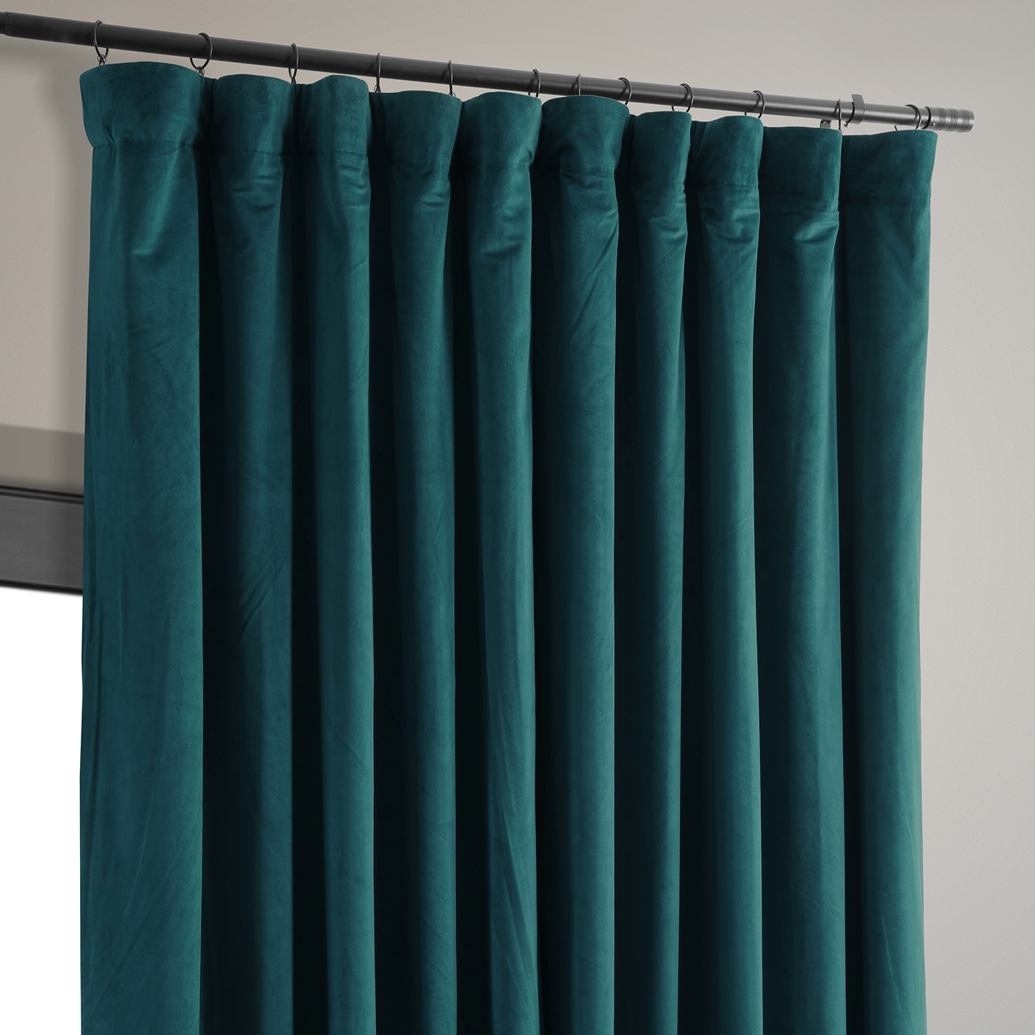 Signature Everglade Teal Extra Wide Blackout Velvet Curtain