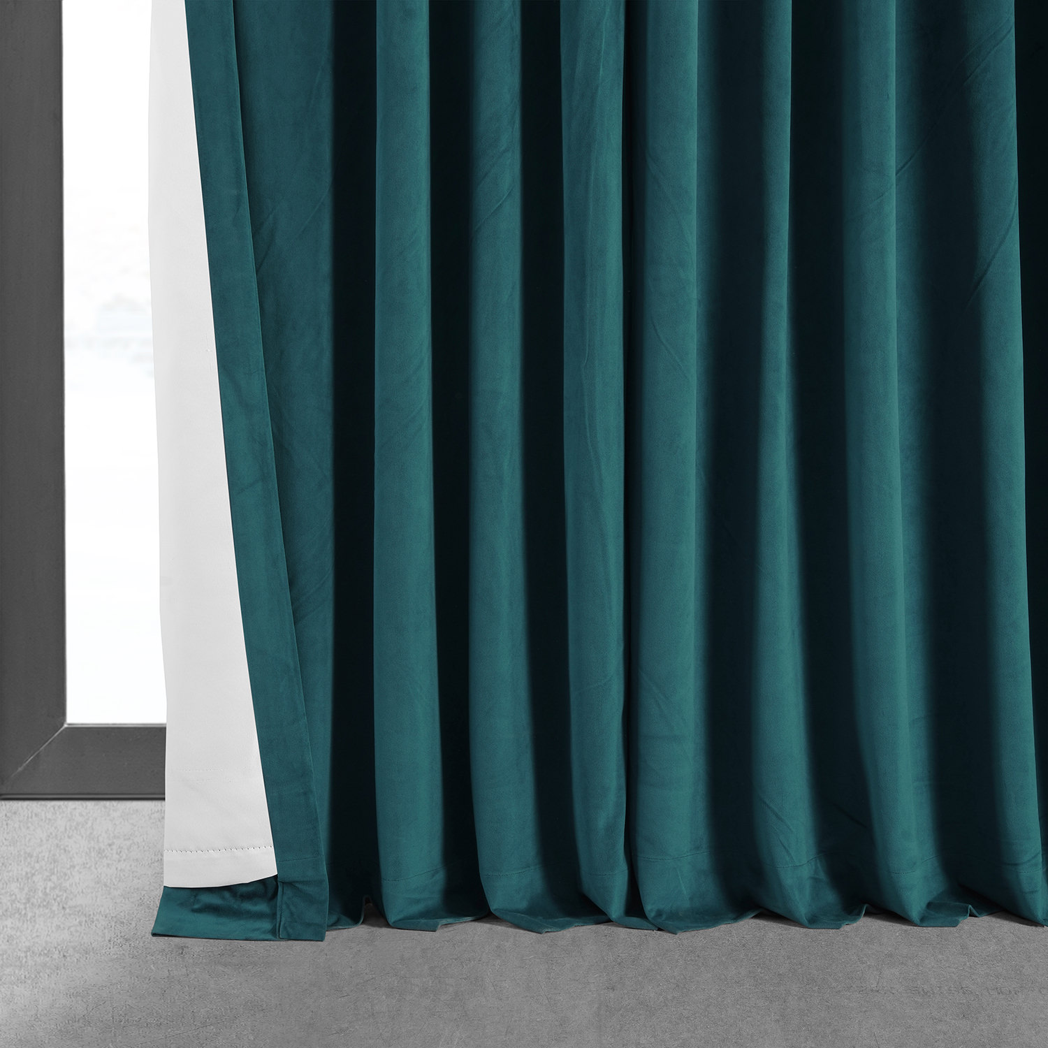 Signature Everglade Teal Extra Wide Blackout Velvet Curtain