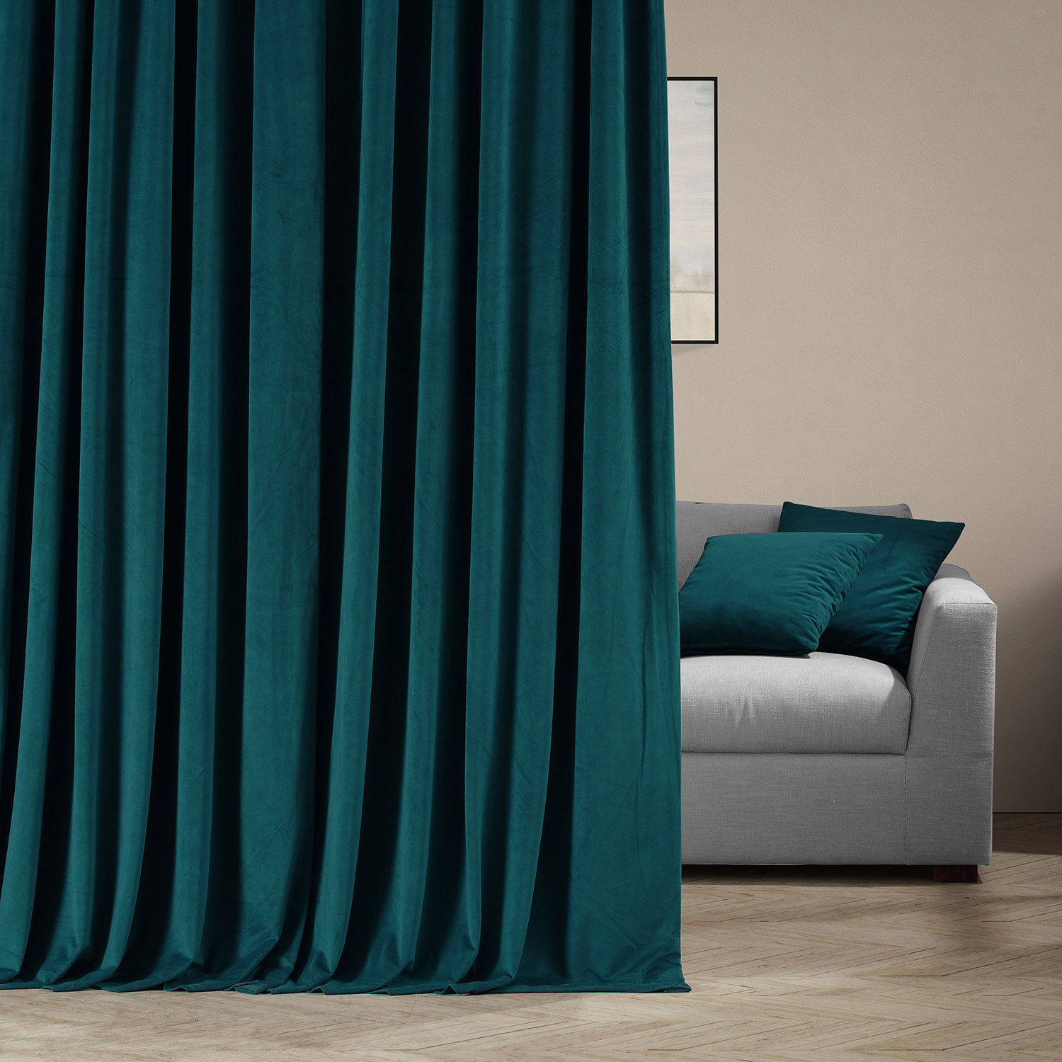 Signature Everglade Teal Extra Wide Blackout Velvet Curtain