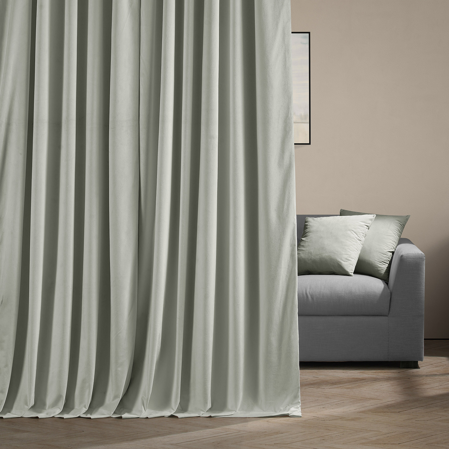 Signature Reflection Grey Extra Wide Blackout Velvet Curtain