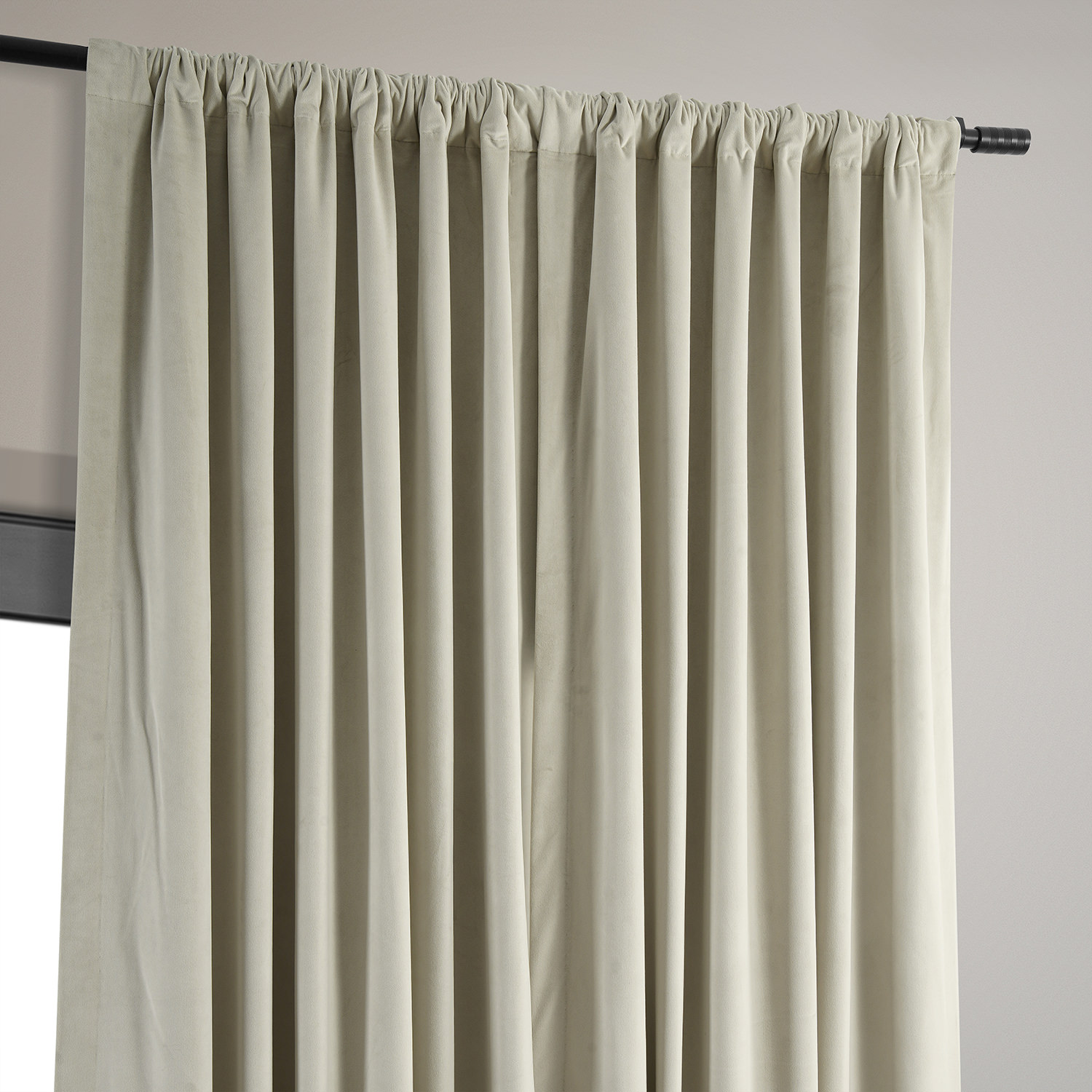 Signature Cool Beige Extra Wide Blackout Velvet Curtain